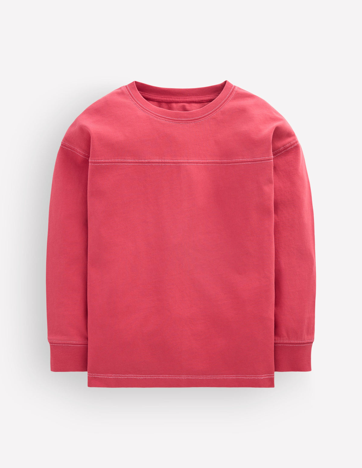T-shirt décontracté à surpiqûres-Blush hivernal-1