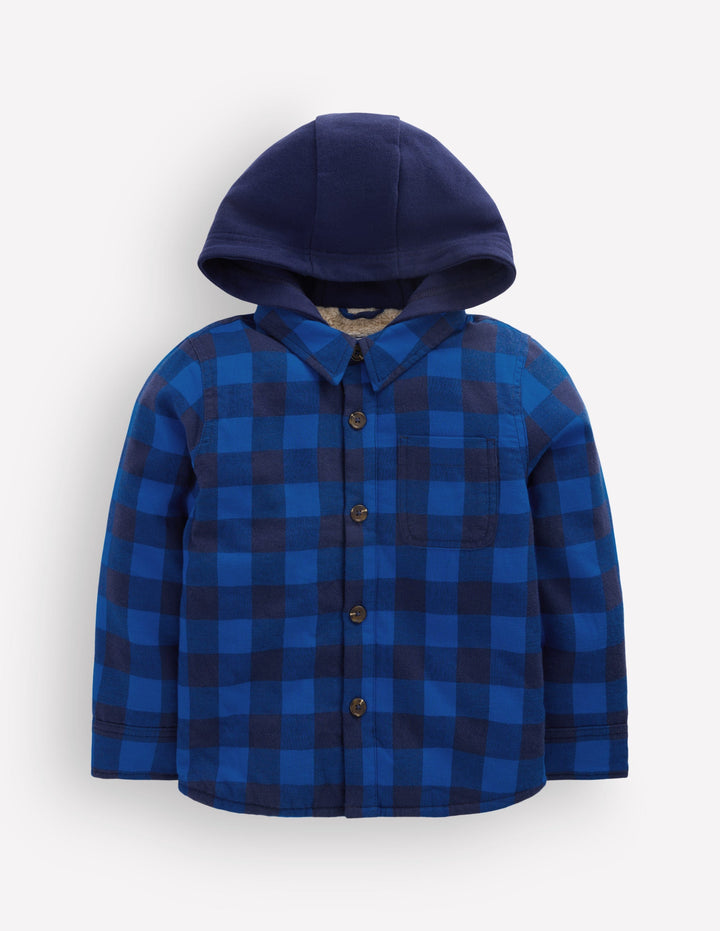 Chemise à capuche doublée de borg-Bleu connecté/bleu marine