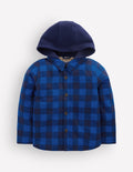 Chemise à capuche doublée de borg-Bleu connecté/bleu marine