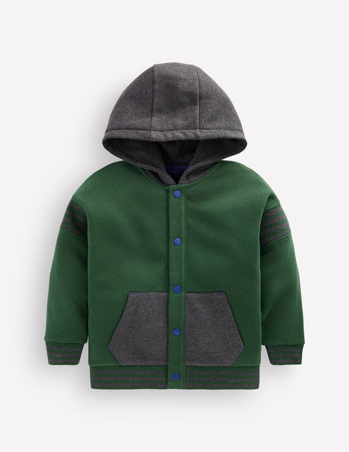 Kapuzenpullover im College-Look-Jagdgrün