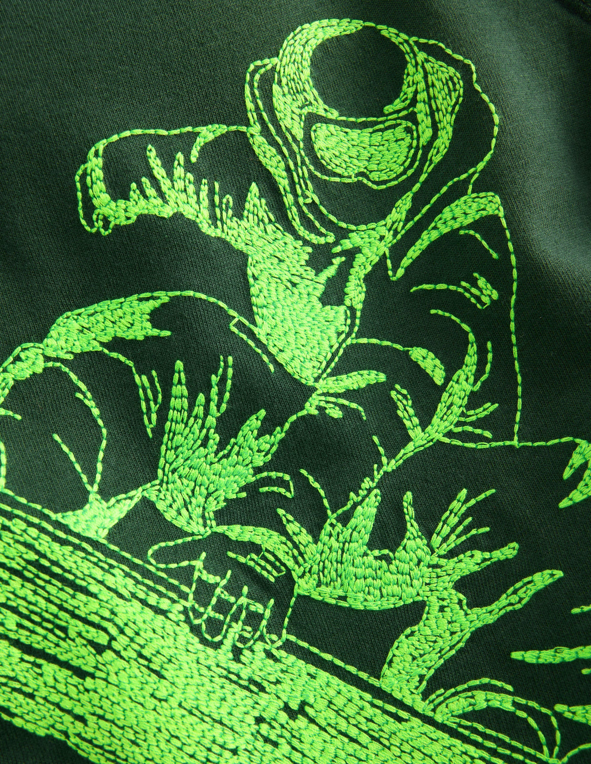Langarmshirt mit neonfarbenem Superstitch-Design-Jägergrün Snowboard-3