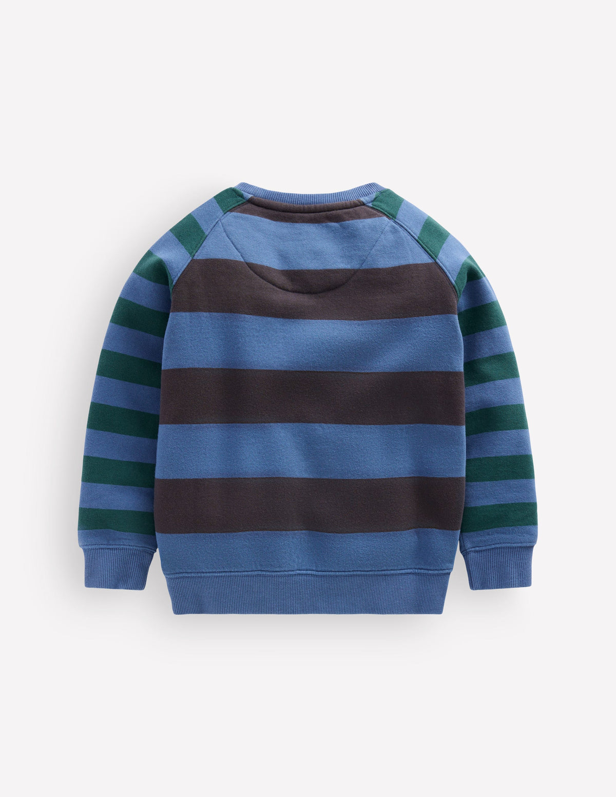 Raglanpullover mit Color Blocking-Blau Streifen - Image 3
