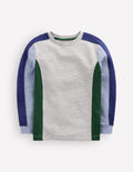 Mittelschweres Langarmshirt mit Color Blocking-Dunkelgrau, Blockfarben