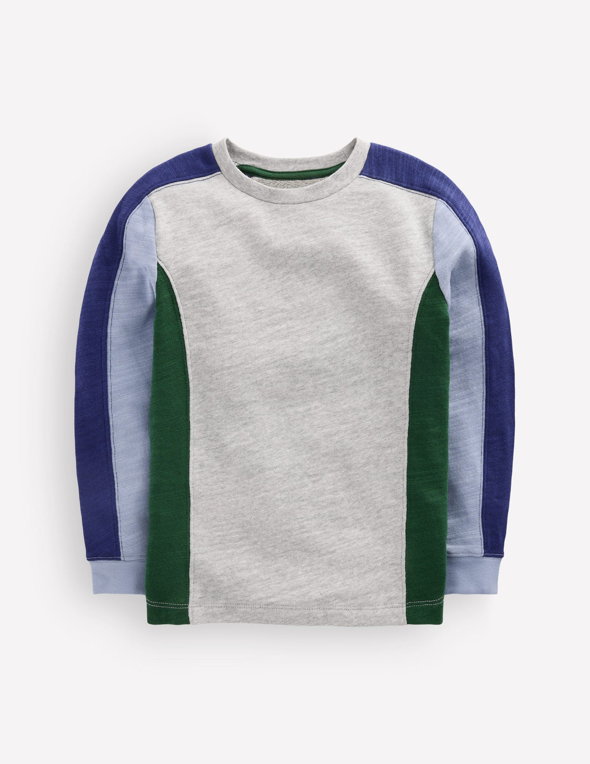 Mittelschweres Langarmshirt mit Color Blocking-Dunkelgrau, Blockfarben - Image 1