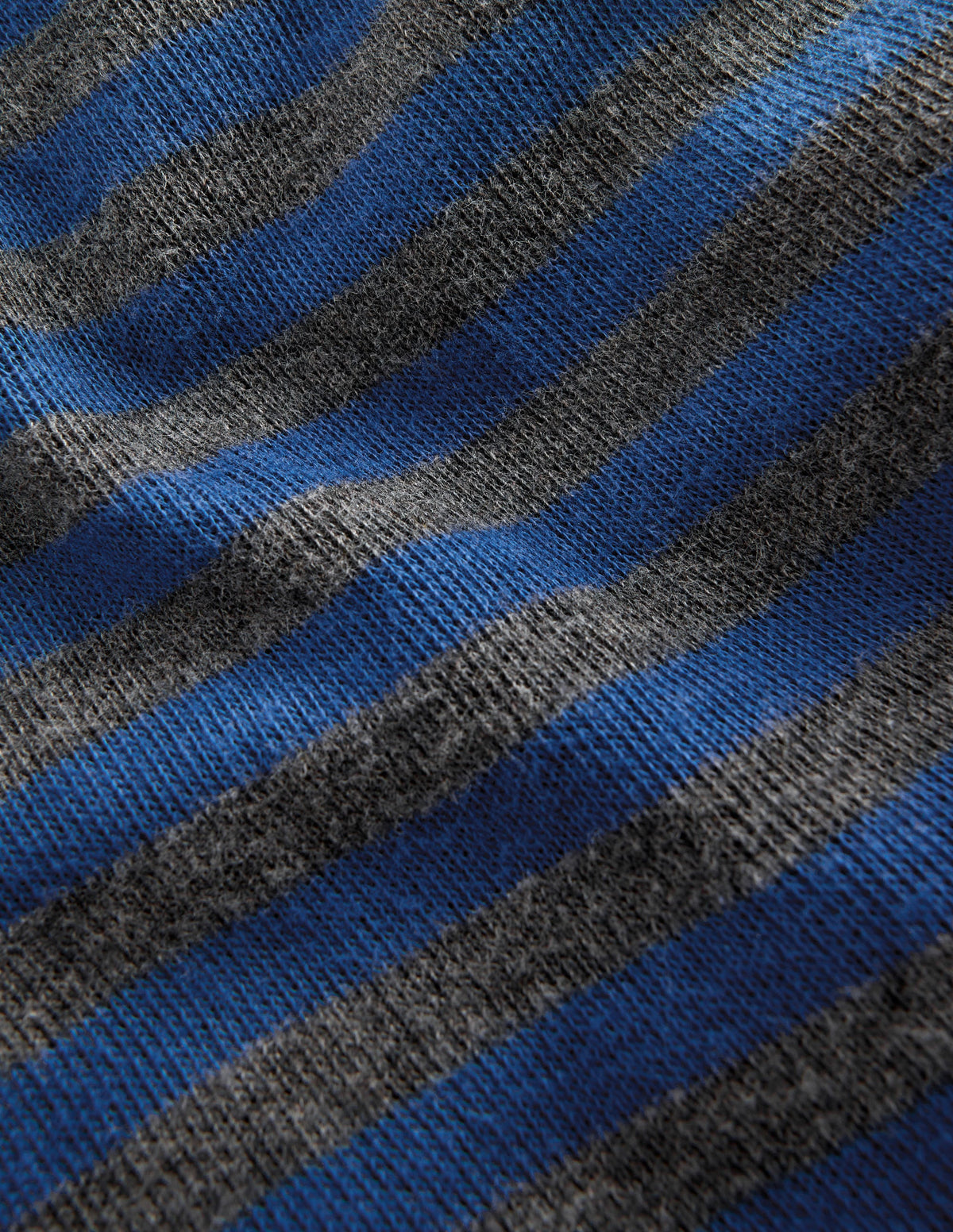 Gemütlicher, texturierter Raglanpullover-Denim-Blau/Anthrazit Meliert-3