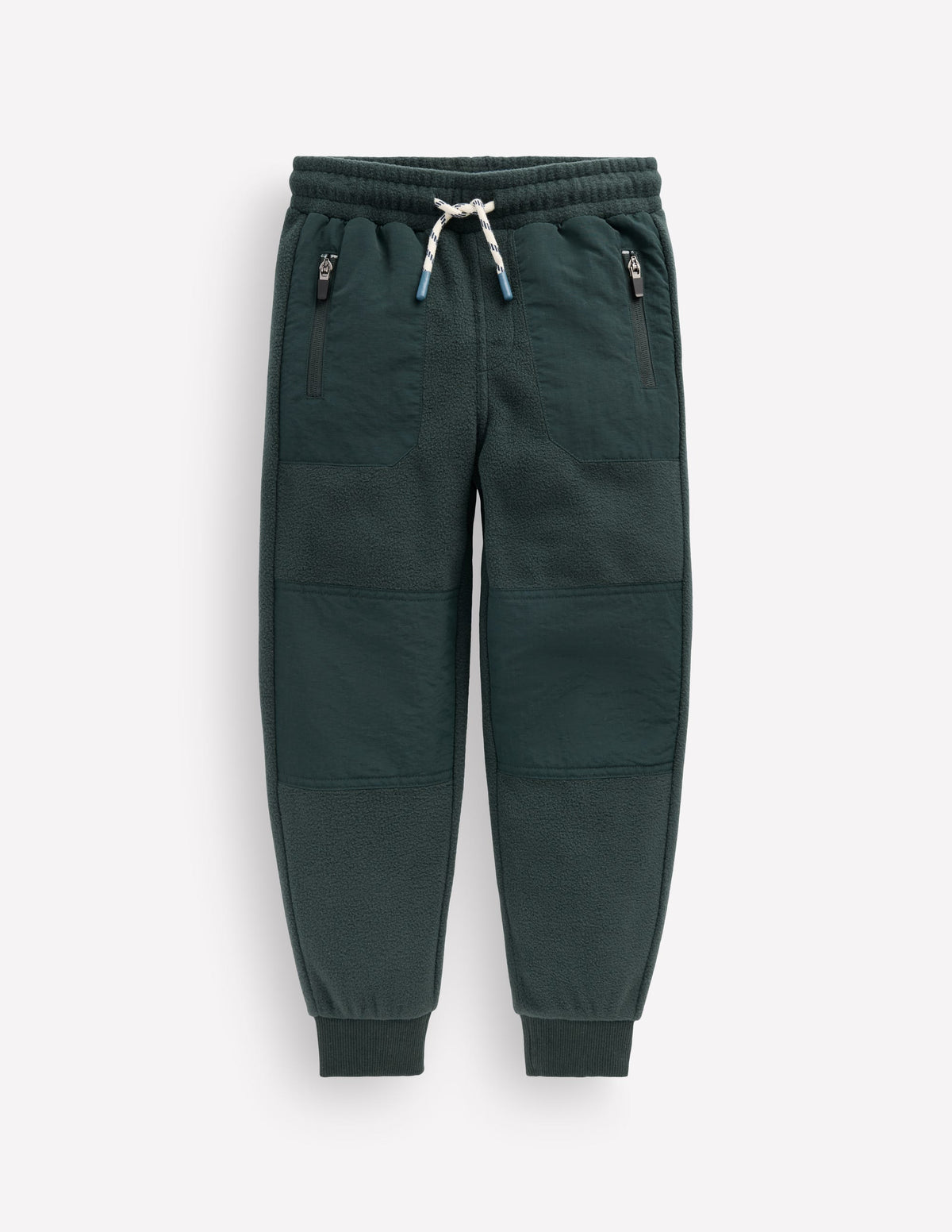 Fleece-Jogginghose mit verstärktem Knie-Jagdgrün - Image 1