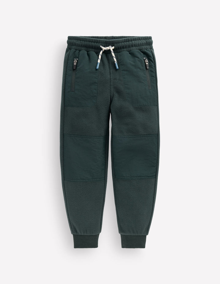 Fleece-Jogginghose mit verstärktem Knie-Jagdgrün