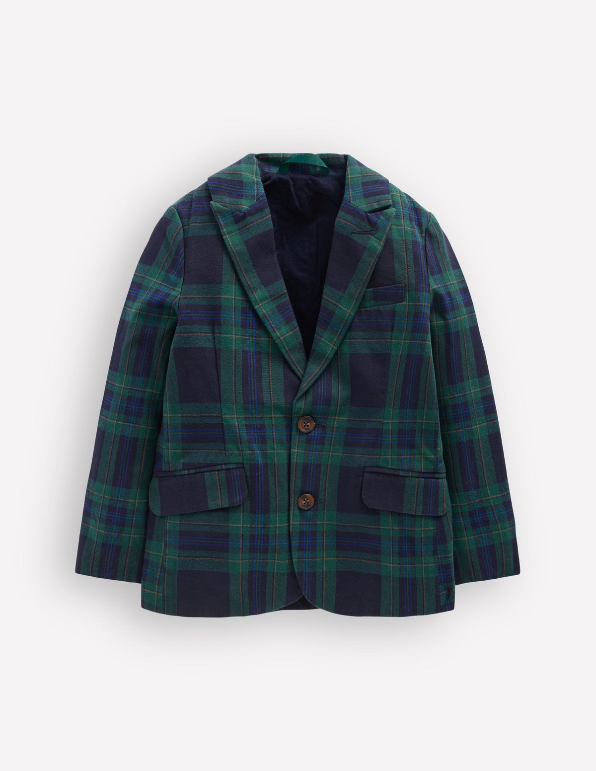 Karierter, eleganter Blazer-Navy Kariert-2