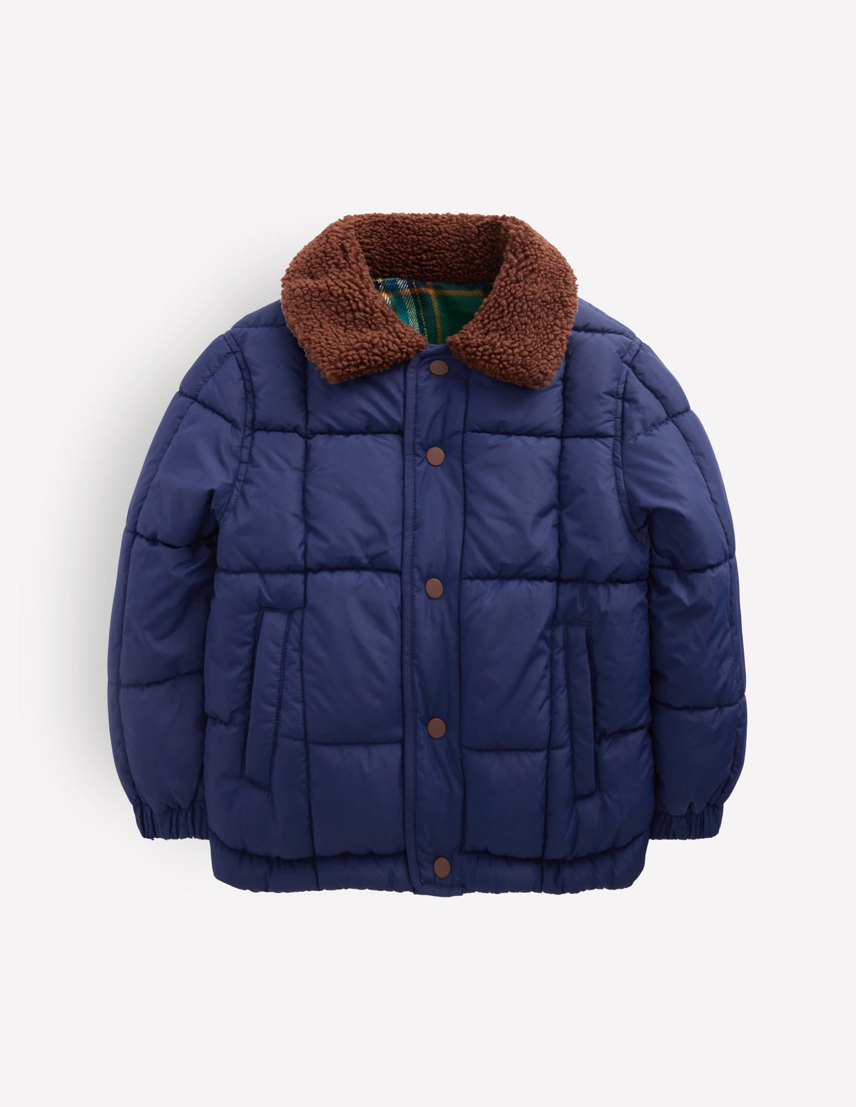 Wendbare Steppjacke-Grün Kariert & Braunschweigisches Grün - Image 4
