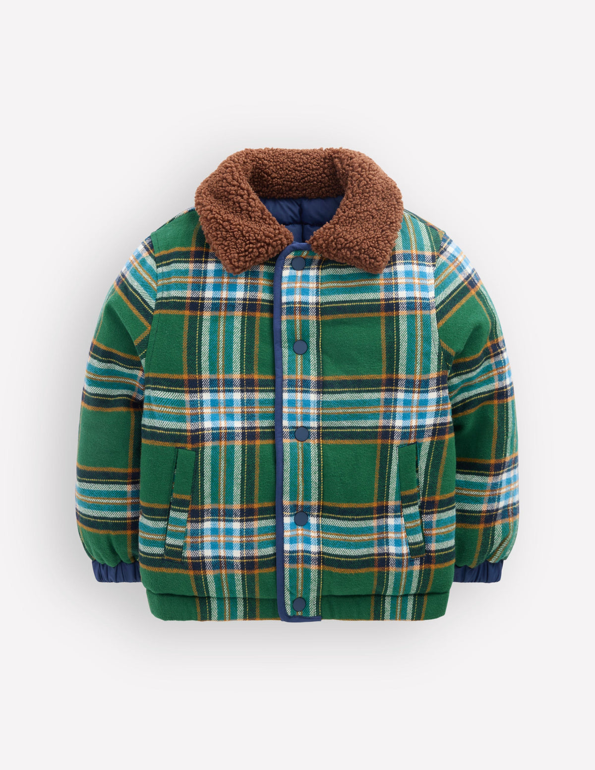 Wendbare Steppjacke-Grün Kariert & Braunschweigisches Grün-1