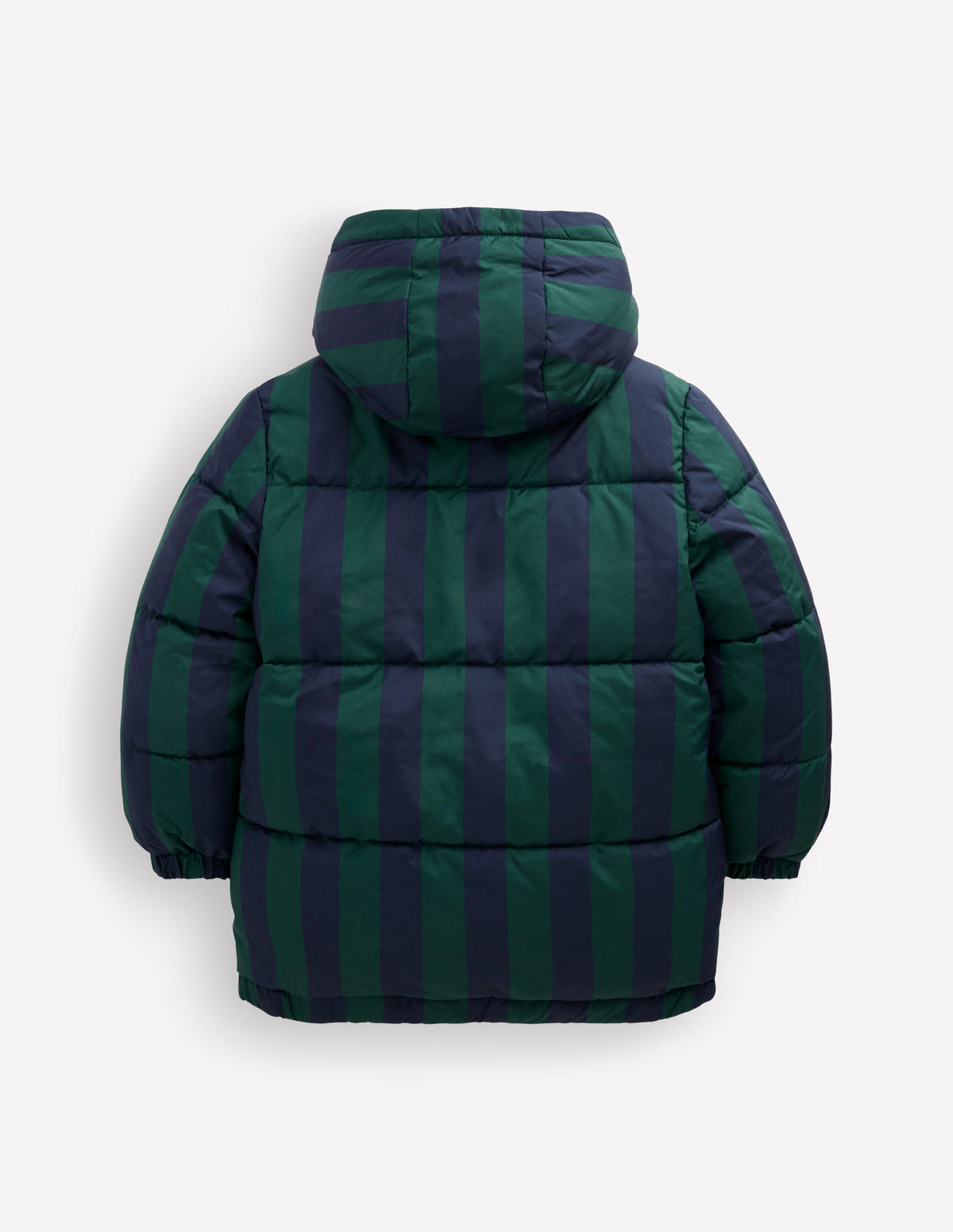Mittellange wattierte Jacke-Grün/Marineblau gestreift - Image 3