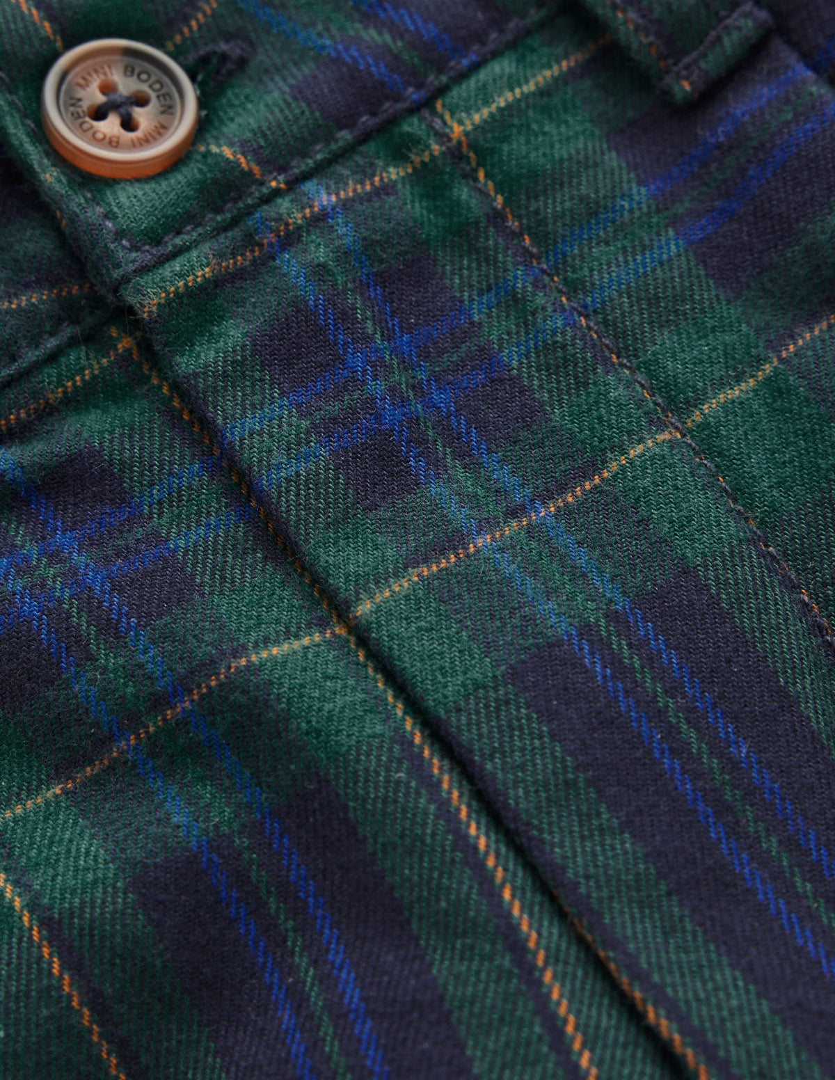 Elegante Hose mit Karomuster-Marineblau, Grün und Blau-3