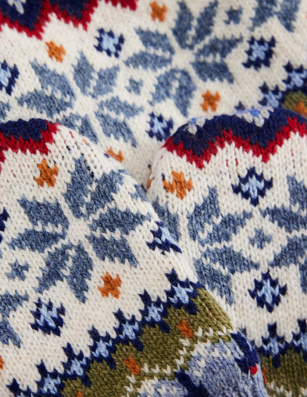 Fair-Isle-Strickset für Babys-Blau Meliert Schneeflocke - Image 2