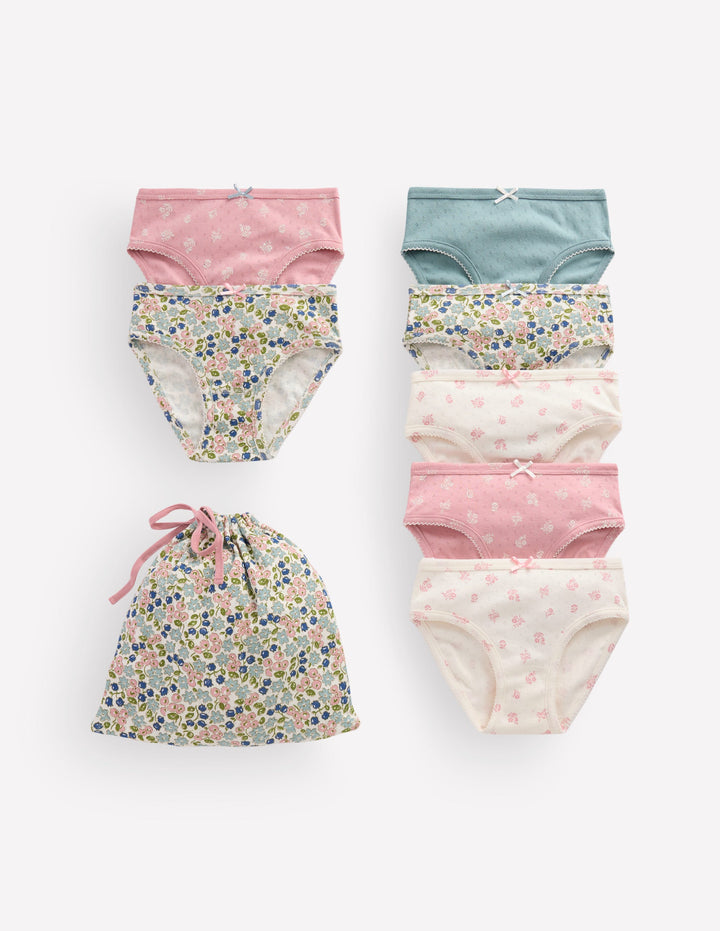 Pointelle-Unterhosen im 7er-Pack-Patchwork Kleines Blumenmuster