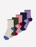 Gerippte Socken im 5er-Pack-Originell geformte Besätze