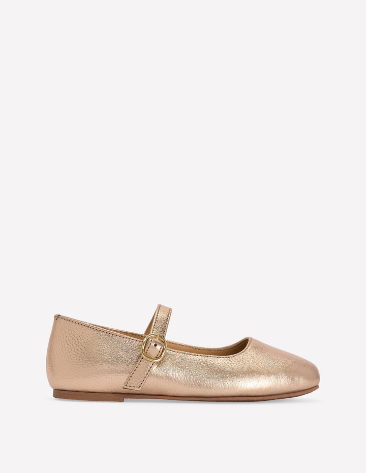 Mary Janes mit eckiger Zehenpartie-Gold