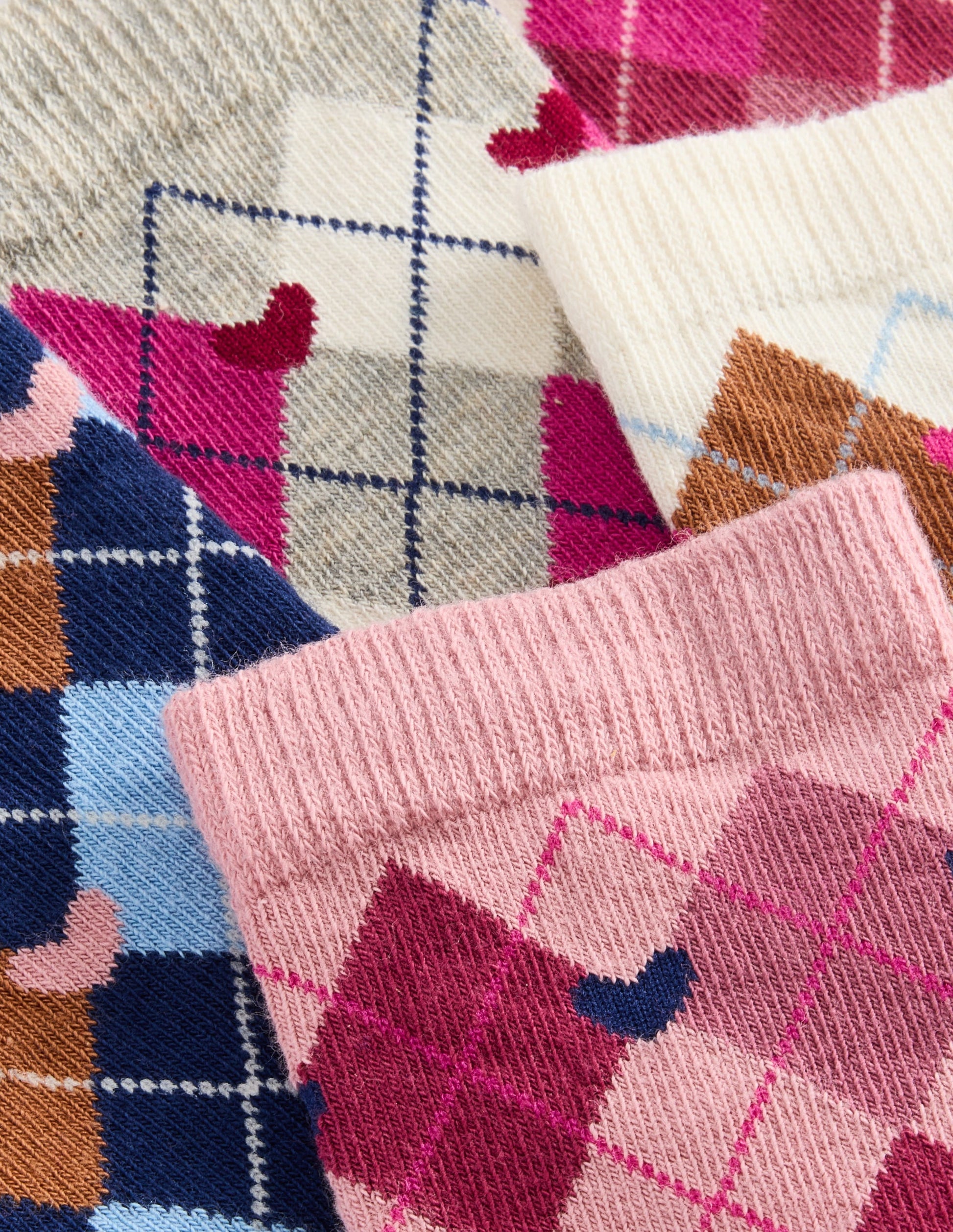 Socken im 5er-Pack-Bunt, Argyle-Muster-2