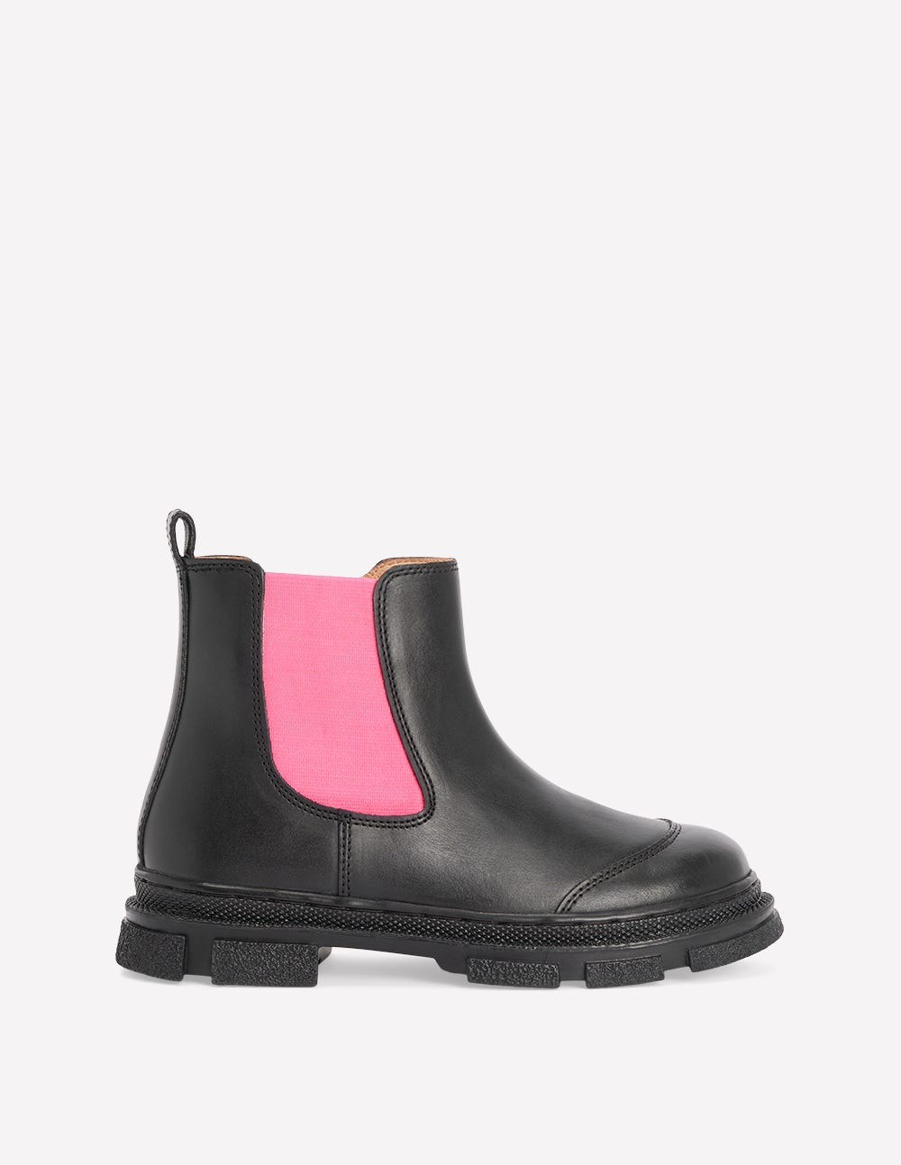 Chunky Chelsea Boots-Black and Festival Pink-1