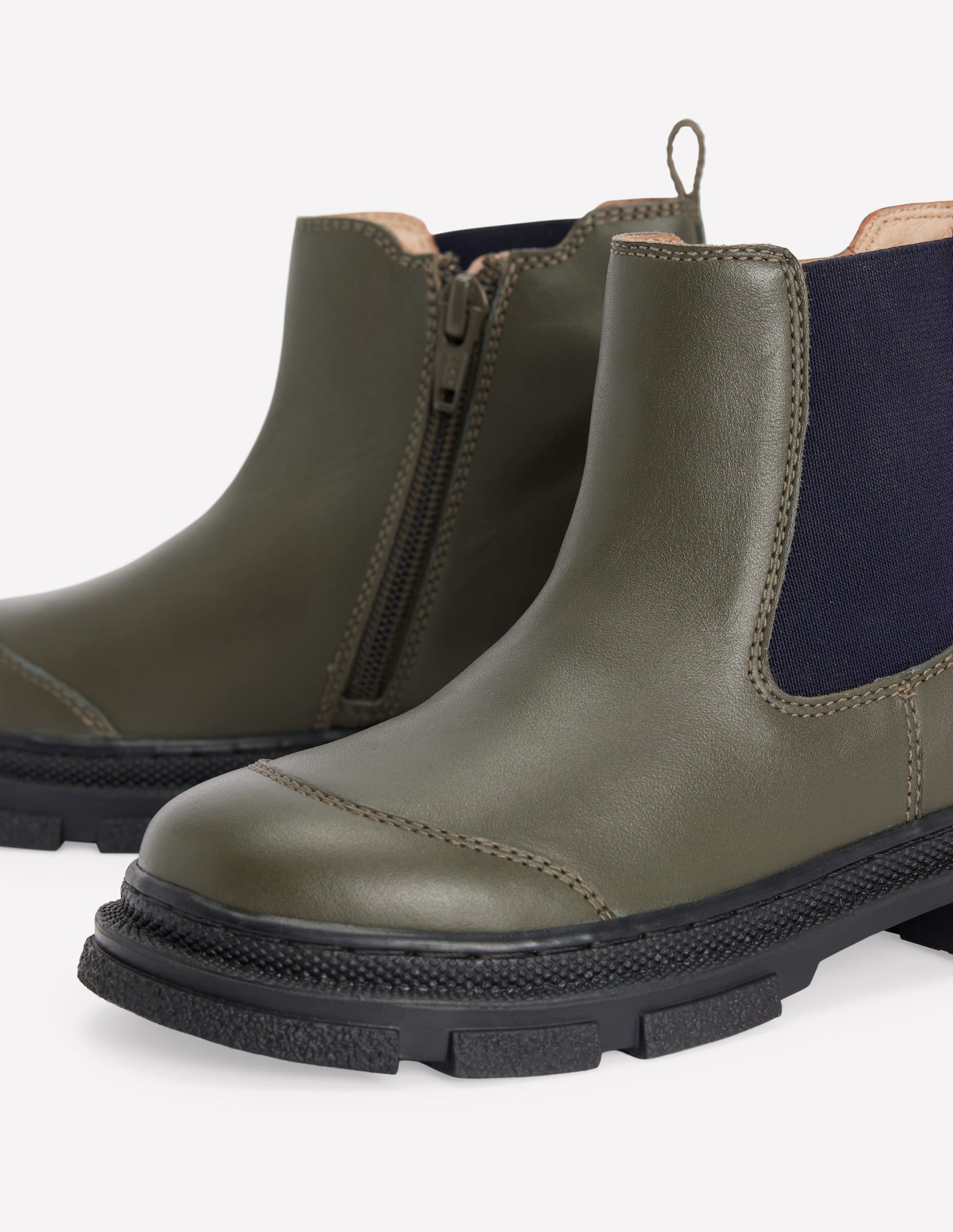 Chelsea-Stiefel mit breiter Sohle-Khaki-3