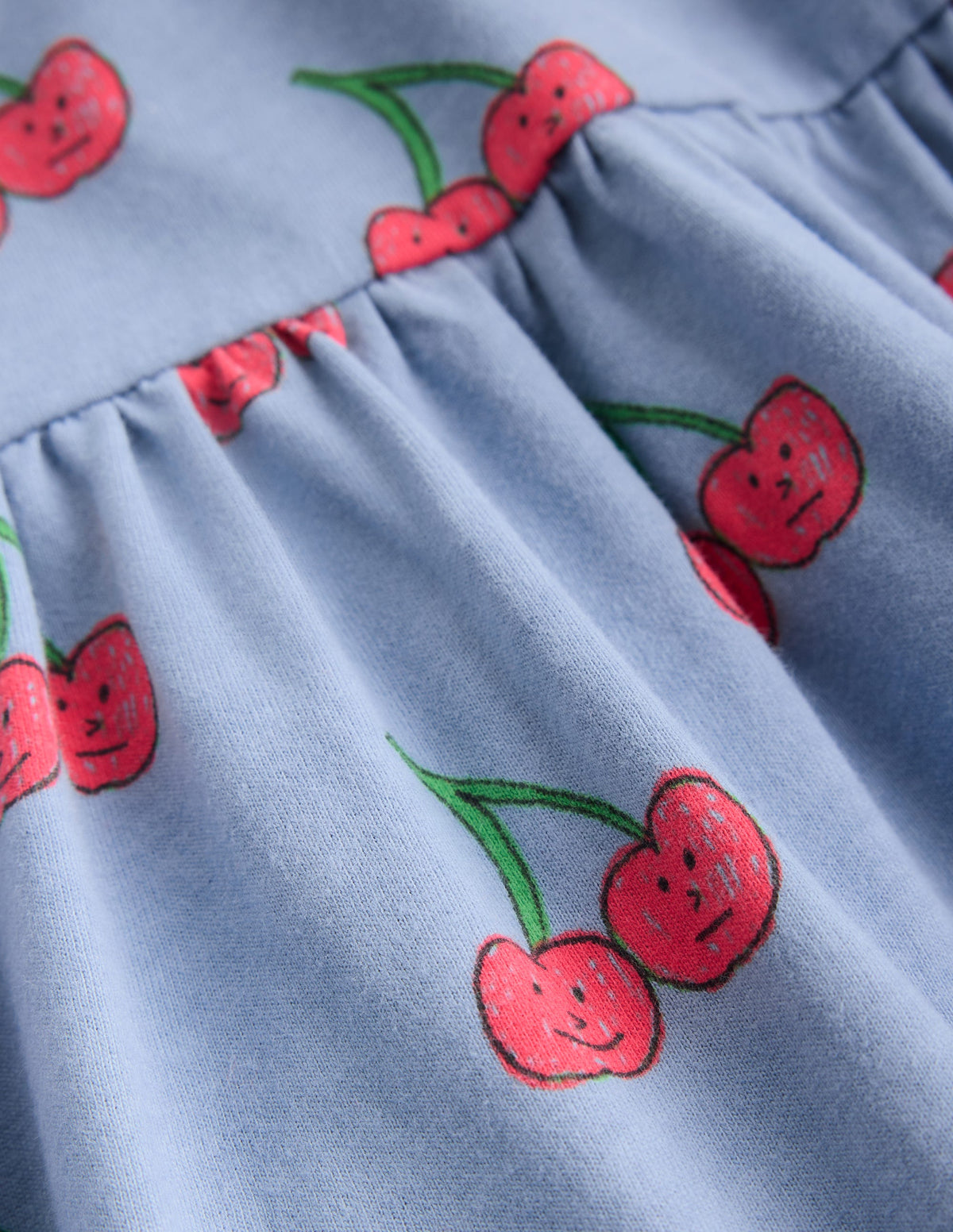 Ariel Twirly Jersey Dress-Blue Cherries - Image 3