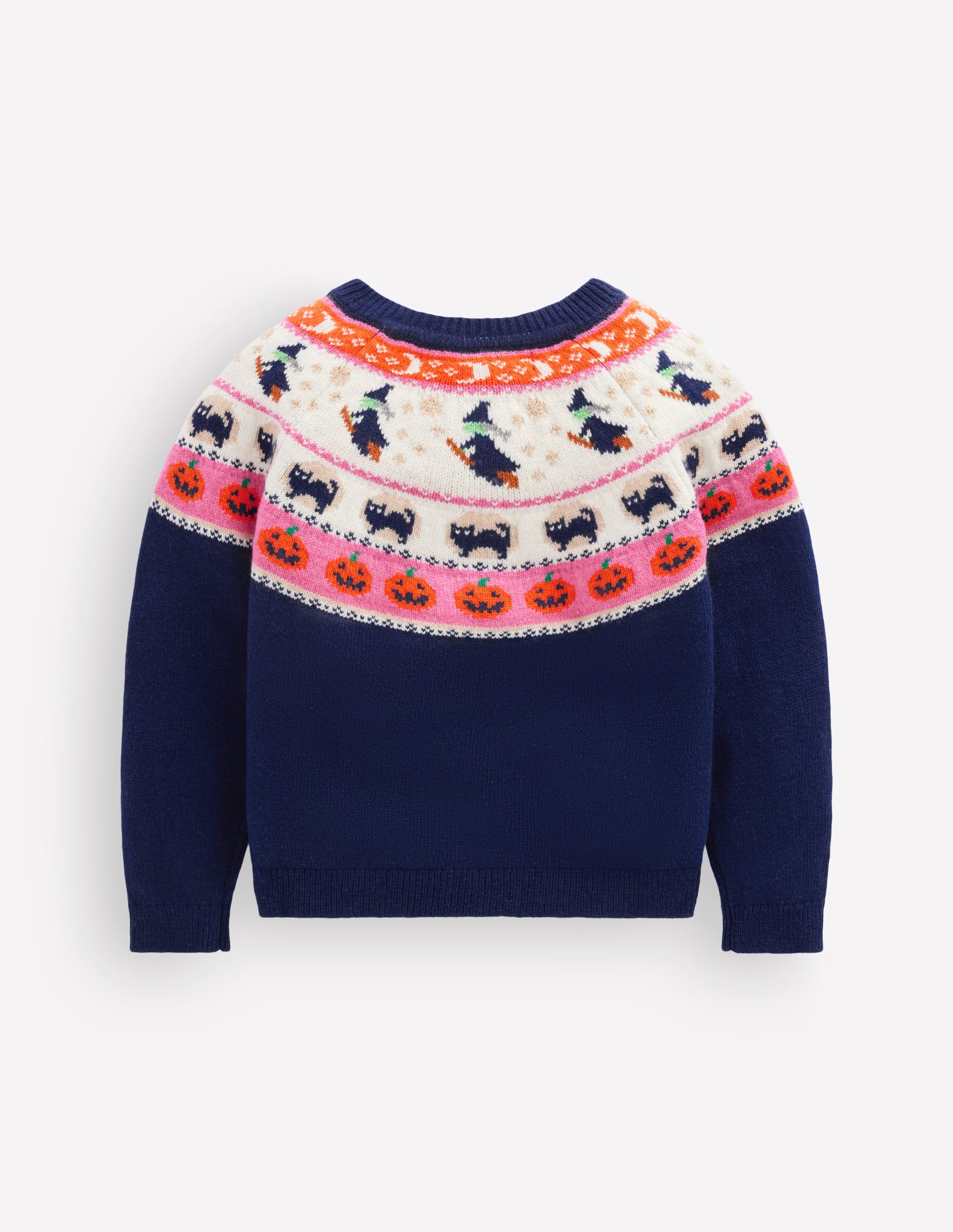 Edie Fair-Isle-Strickjacke-Schuluniform-Marineblau Halloween-5