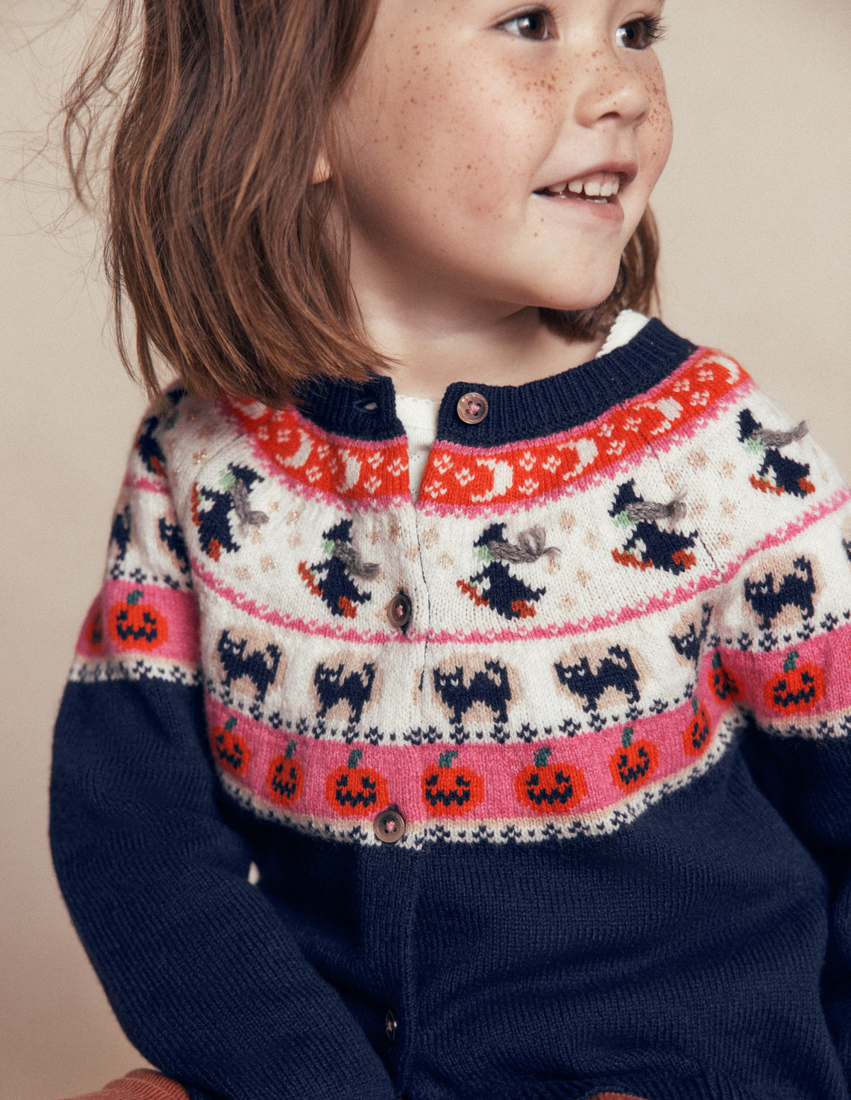 Edie Fair-Isle-Strickjacke-Schuluniform-Marineblau Halloween-2