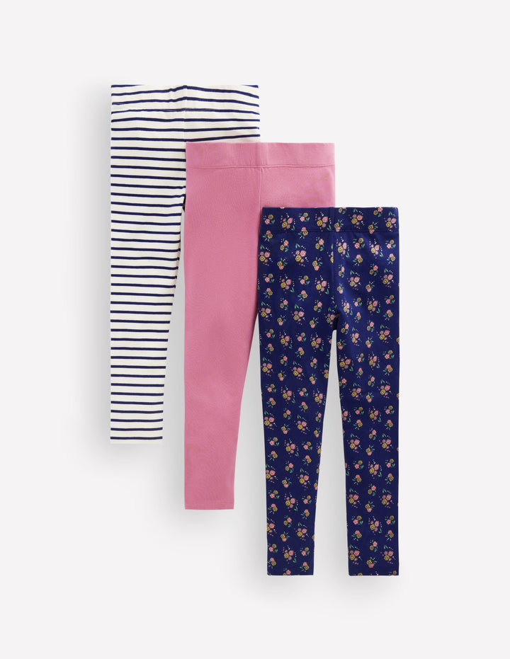 3er-Pack Leggings-Blumensträuße
