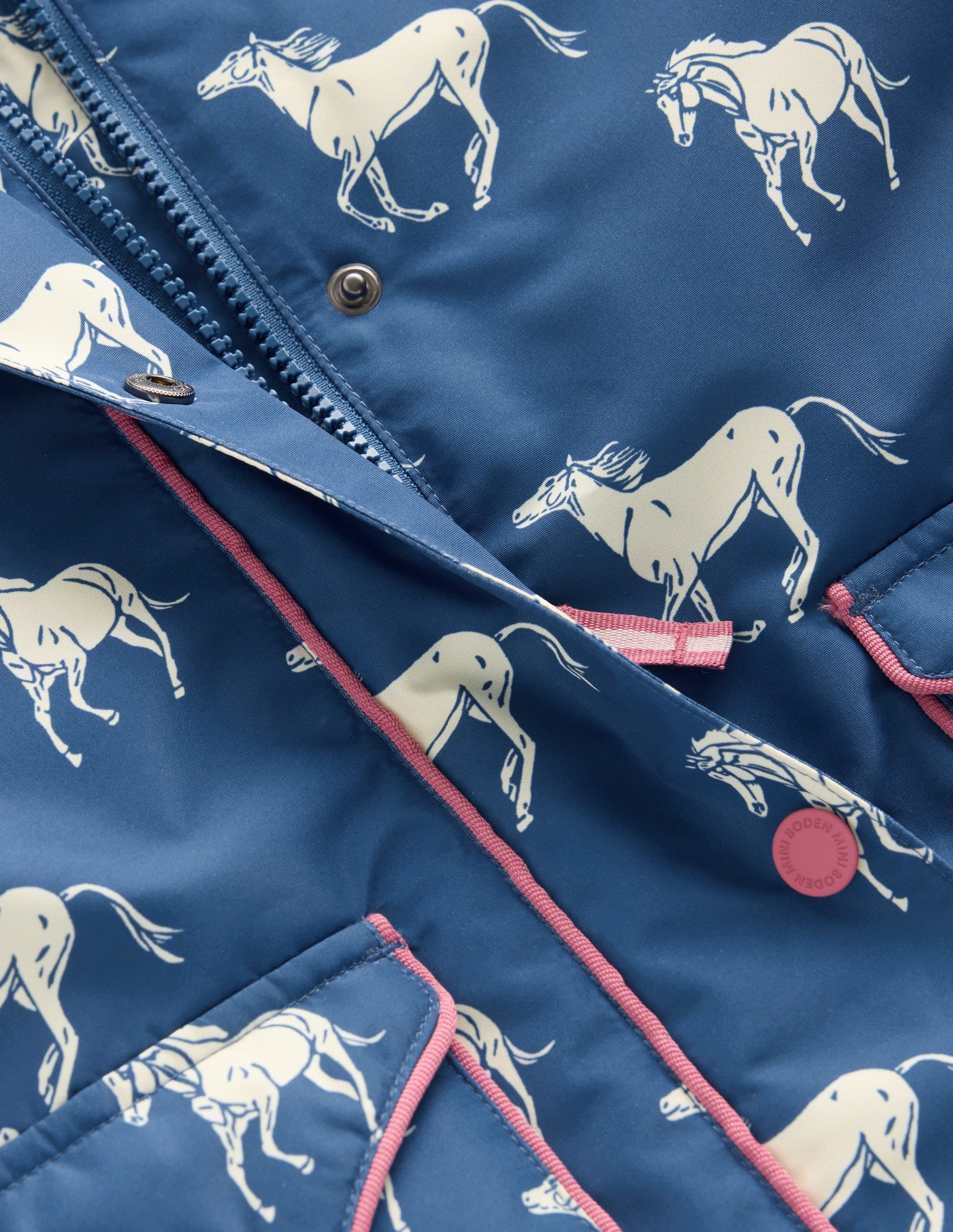 Anorak mit Sherpa-Futter-Turmalinblau Kleine Pferde-3