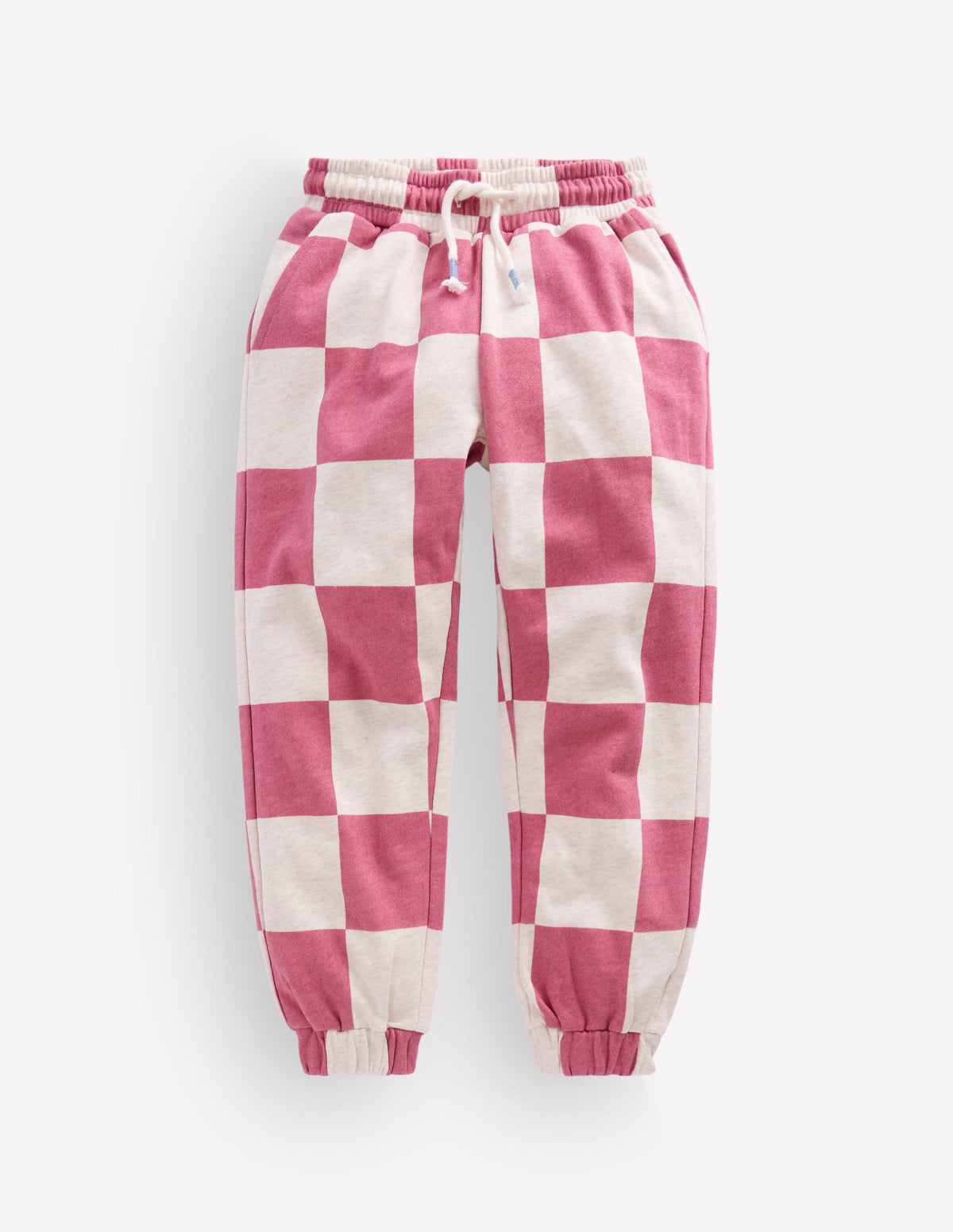 Fun Printed Joggers-Pink Checkerboard - Image 1