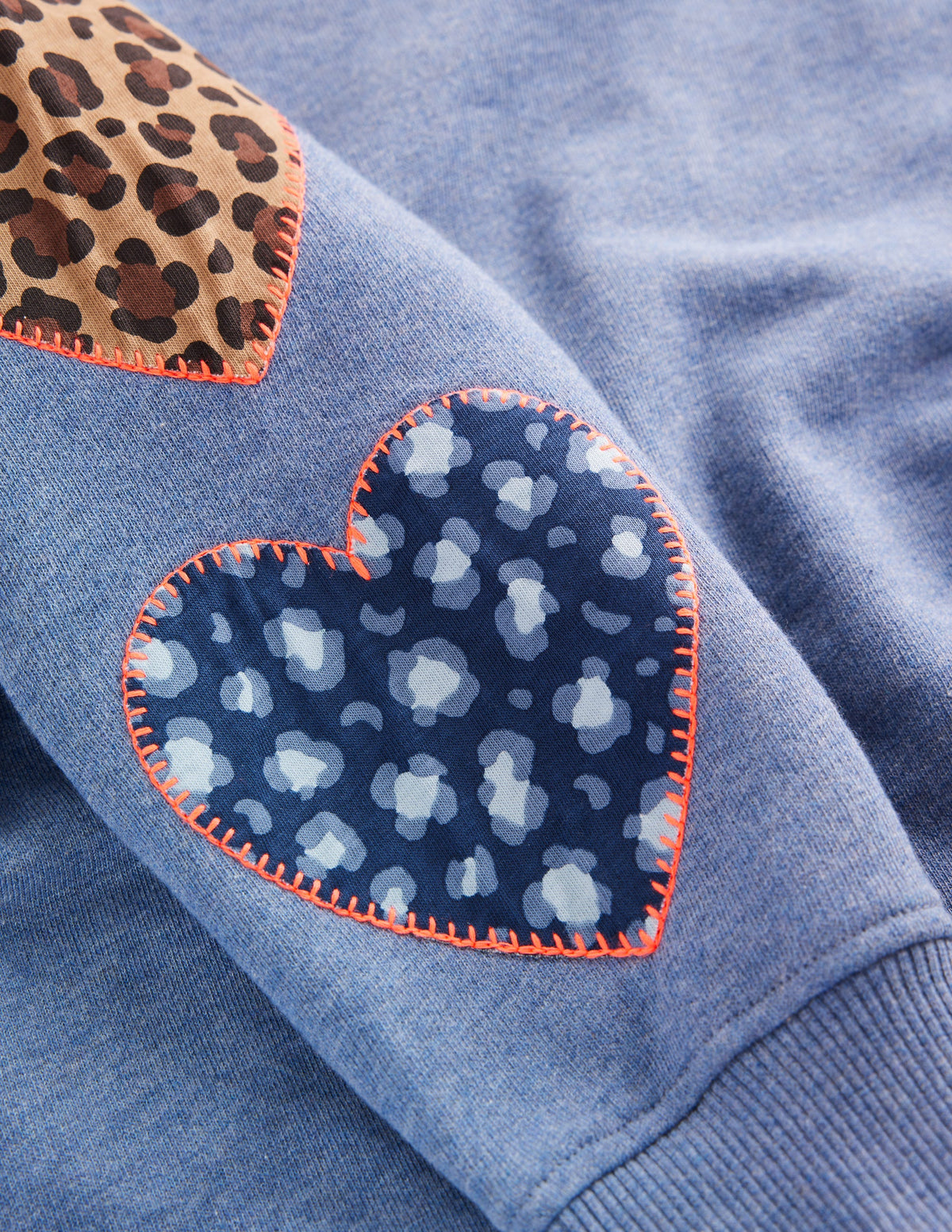 Lockeres Ami Sweatshirt-Kleid-Blau Herzstickerei - Image 3