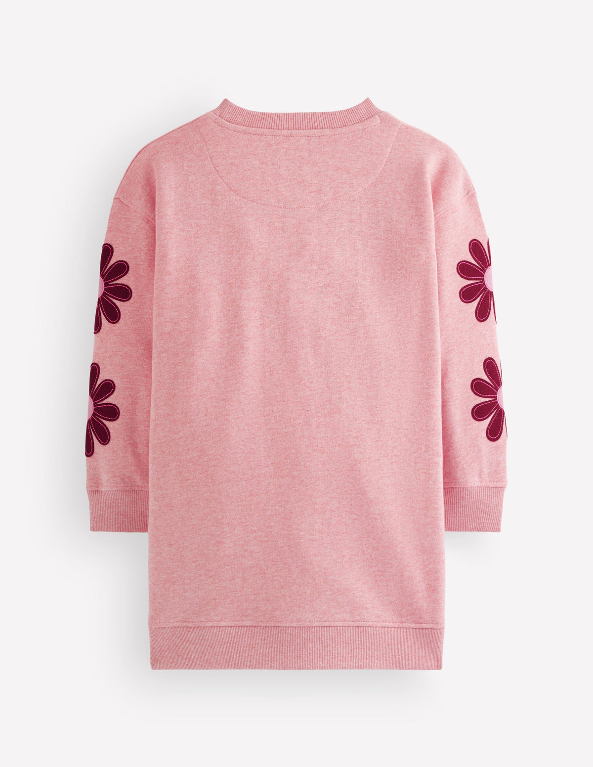 Ami Relaxed Sweatshirt Dress-Pink Flower Embroidery - Image 2