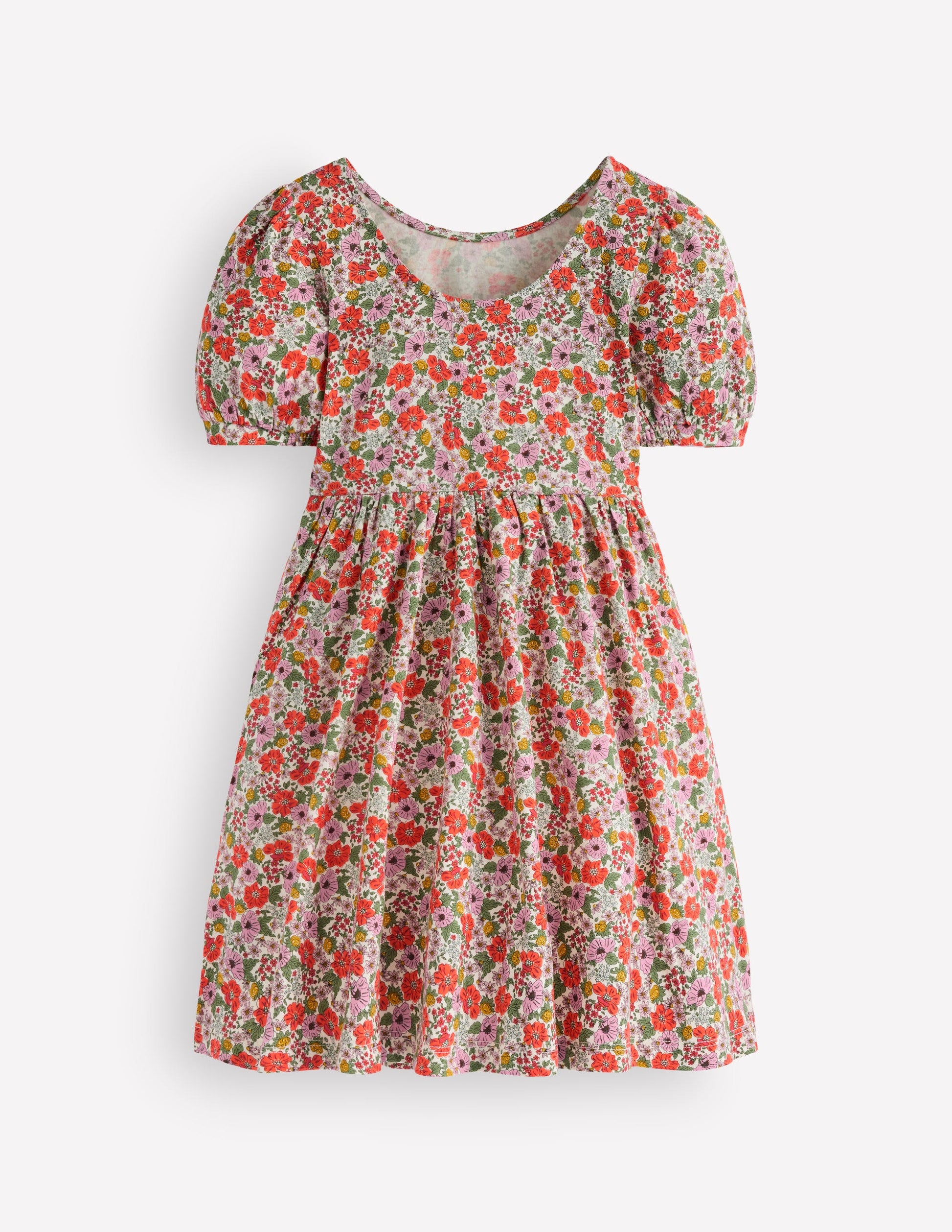 Ballerina-Jerseykleid-Bunt Blumenmuster-2