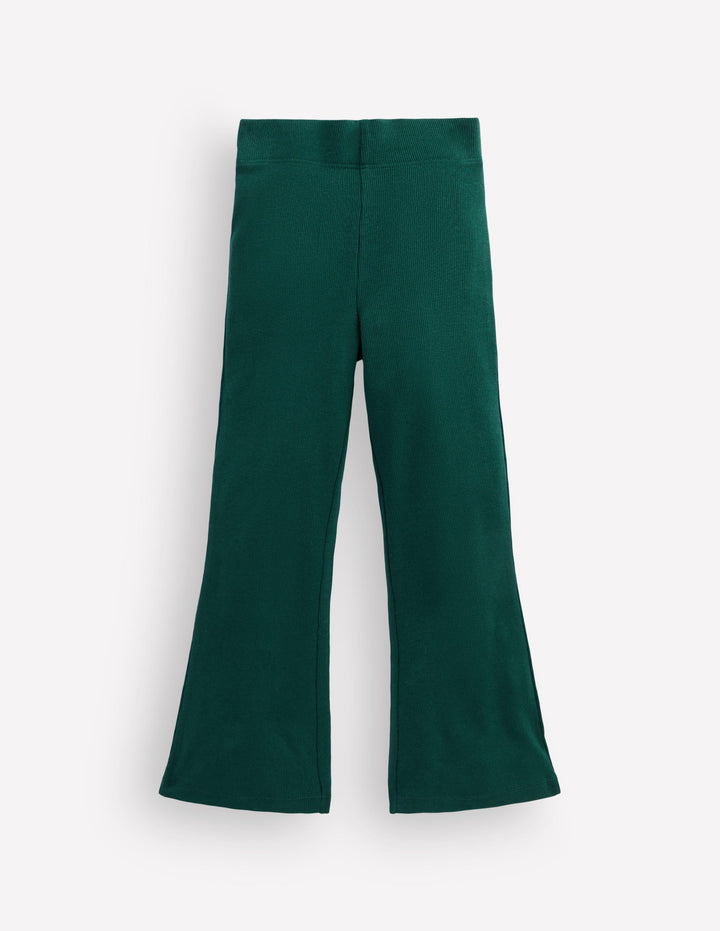 Gerippte, ausgestellte Leggings-GRÜN