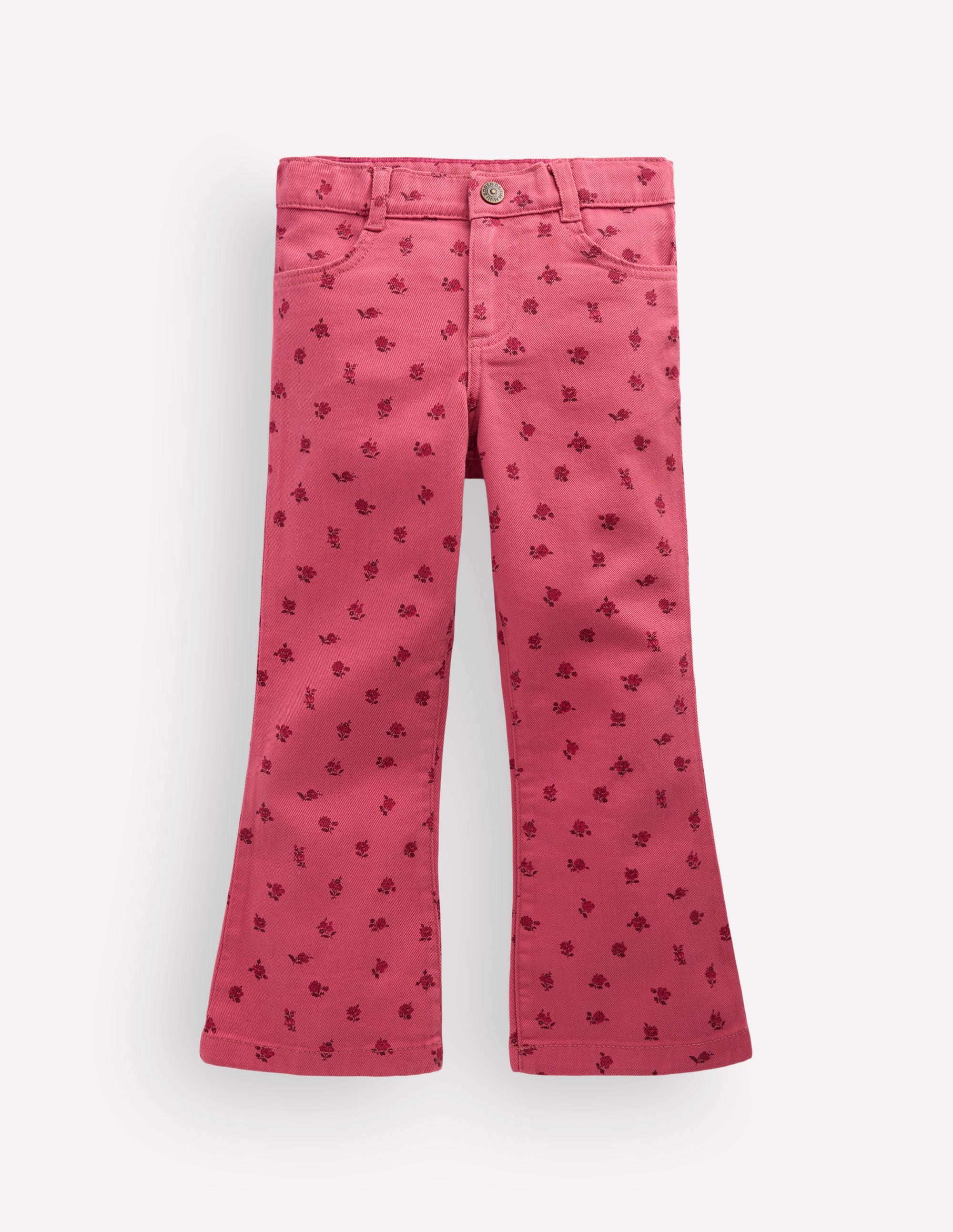 Jeans mit leichtem Schlag-Winter Puderrosa Vintage-Rosen - Image 1