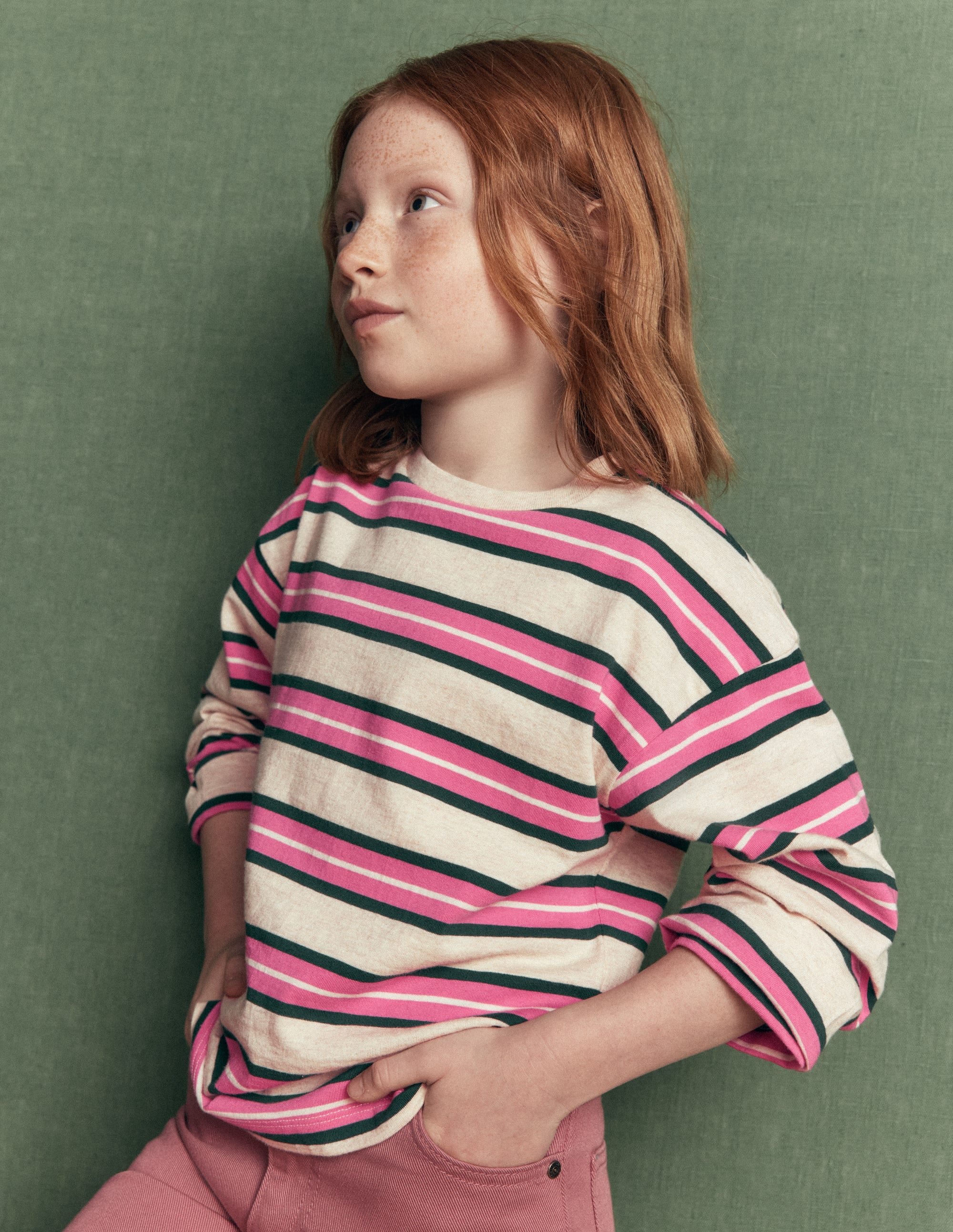 Bretonshirt mit Streifen-Rosa mit Streifen - Image 1