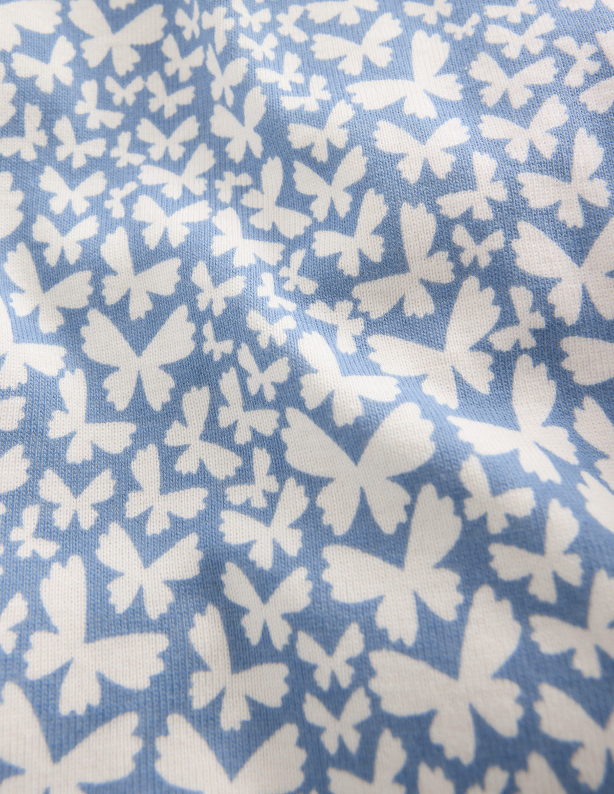 Eng anliegender Henley-Schlafanzug-Blau, Schmetterlinge - Image 3