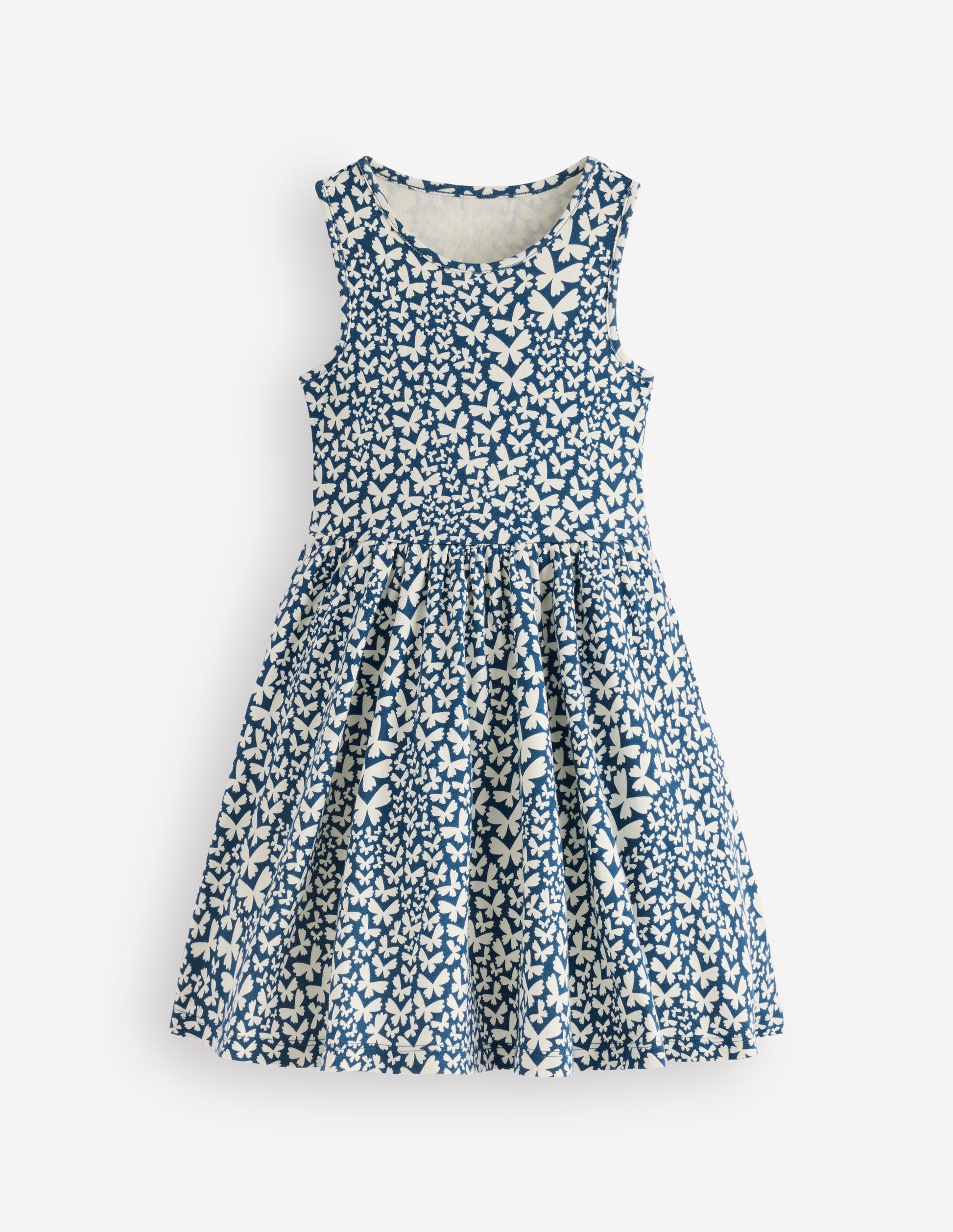 Tellerkleid aus Jersey-Blau Schmetterling-1
