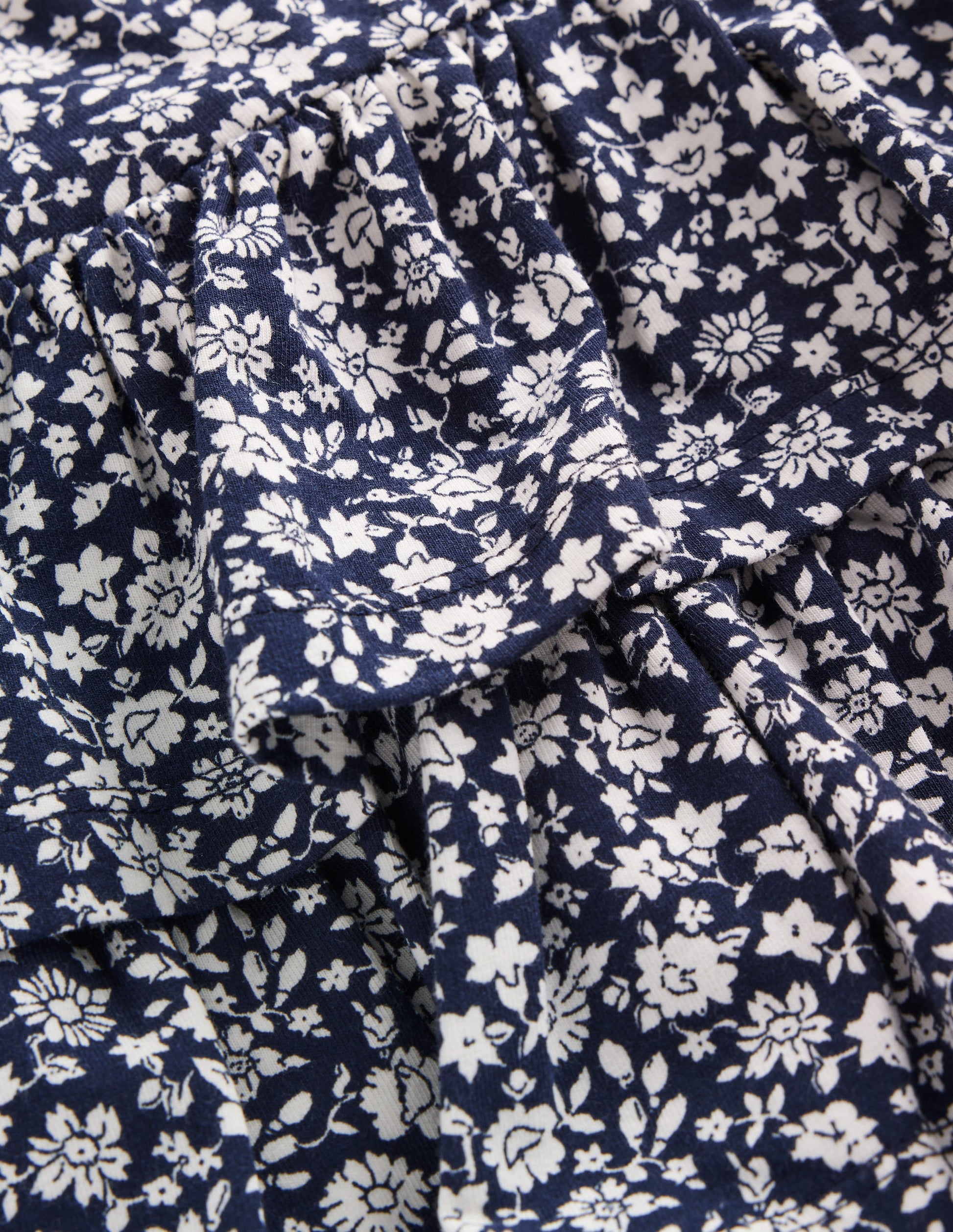Cora RaRa Jerseykleid-Blau Kleines Blütenmuster-3
