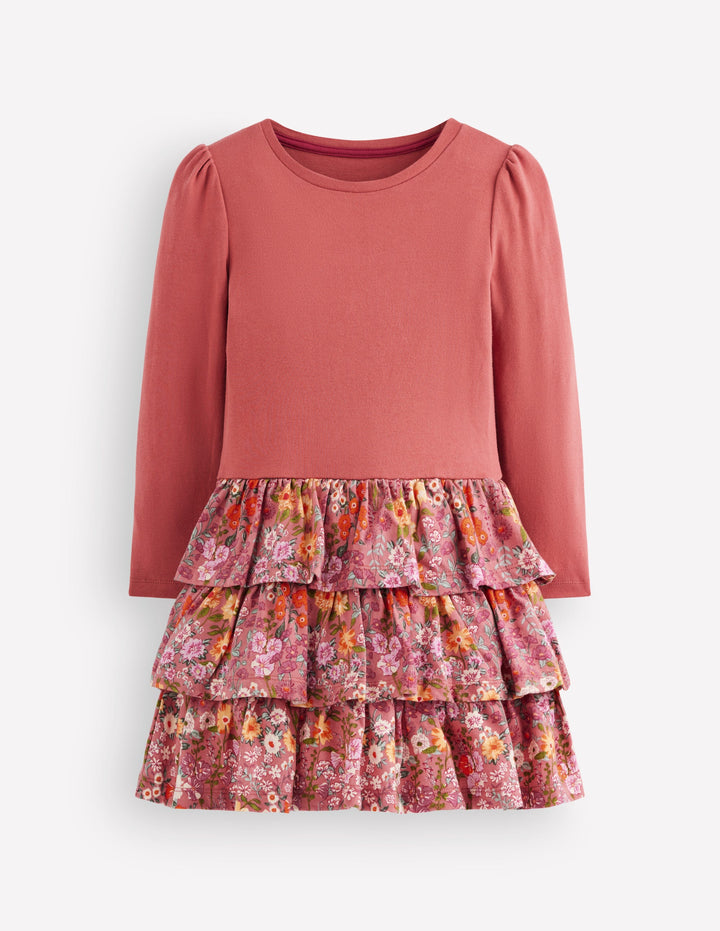 Cora RaRa Jerseykleid-Rosa Blütenrebe