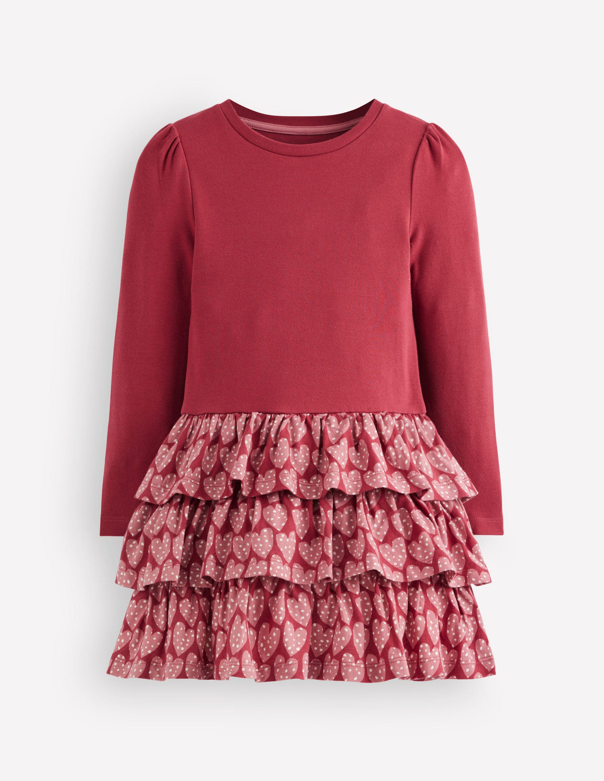 Cora RaRa Jerseykleid-Granatapfelrot Gepunktete Herzen - Image 1