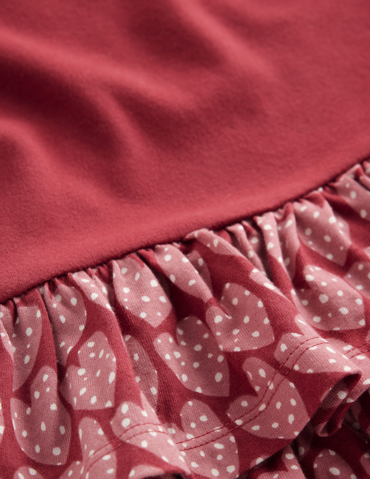 Cora RaRa Jerseykleid-Granatapfelrot Gepunktete Herzen - Image 3