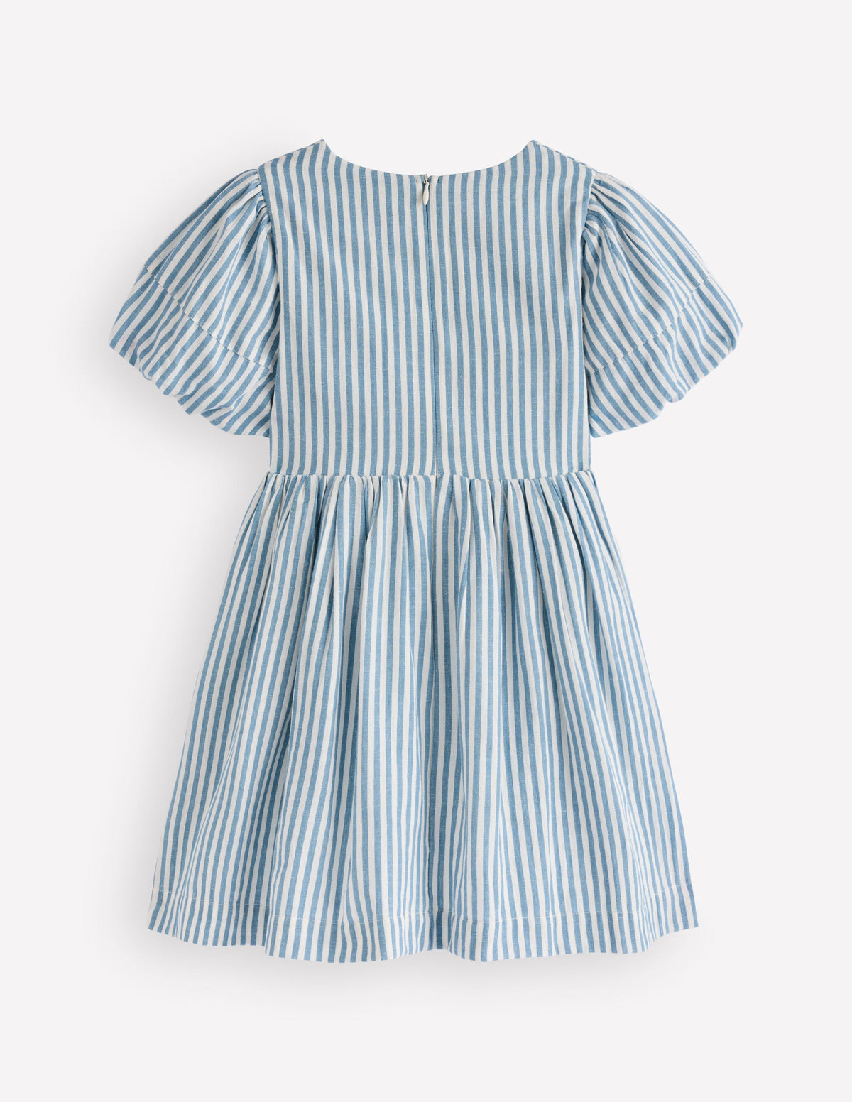 Gewebtes Kleid mit Schleife vorn-Blau Streifen - Image 2