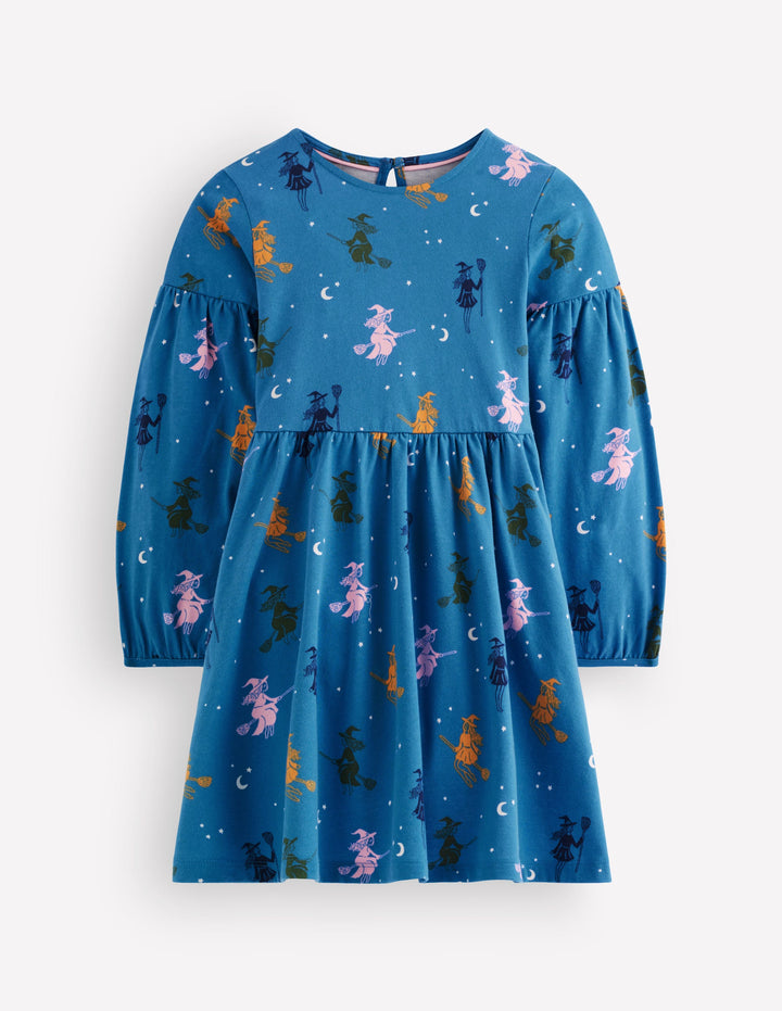 Madeline Kleid mit Blousonärmeln-Blau Halloween Hexen