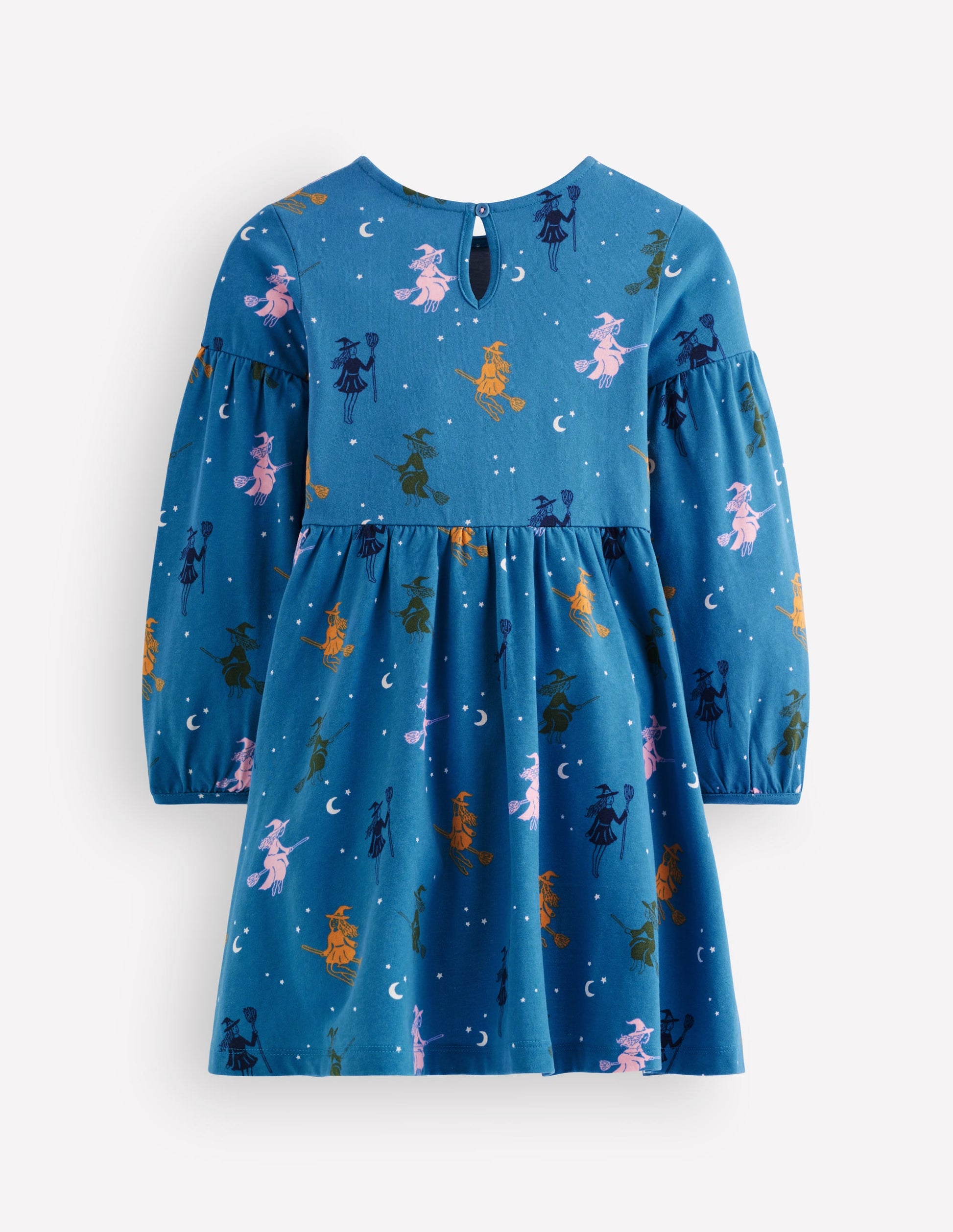 Robe Madeline à manches blousantes-Sorcières d'Halloween bleu-5