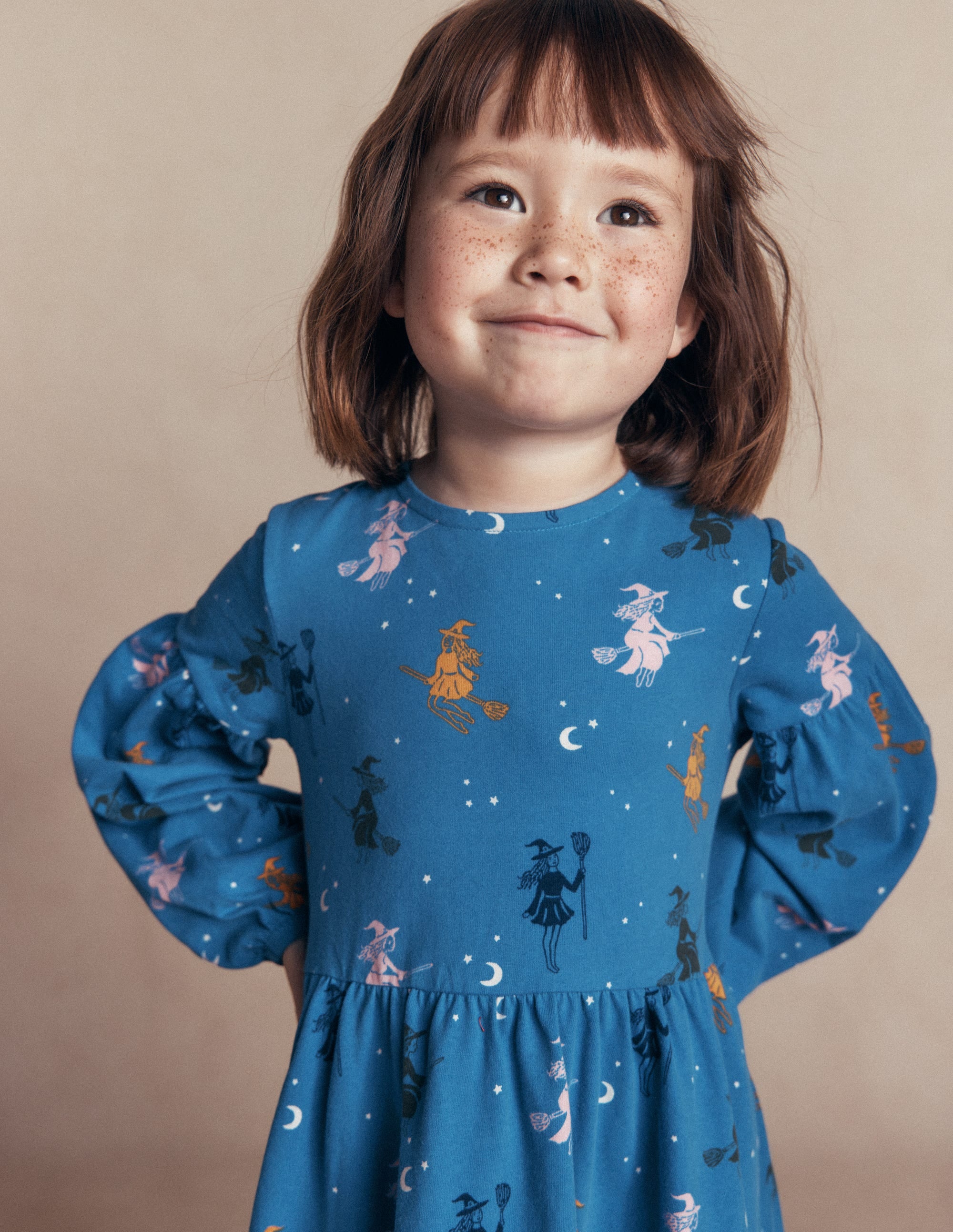 Robe Madeline à manches blousantes-Sorcières d'Halloween bleu - Image 2