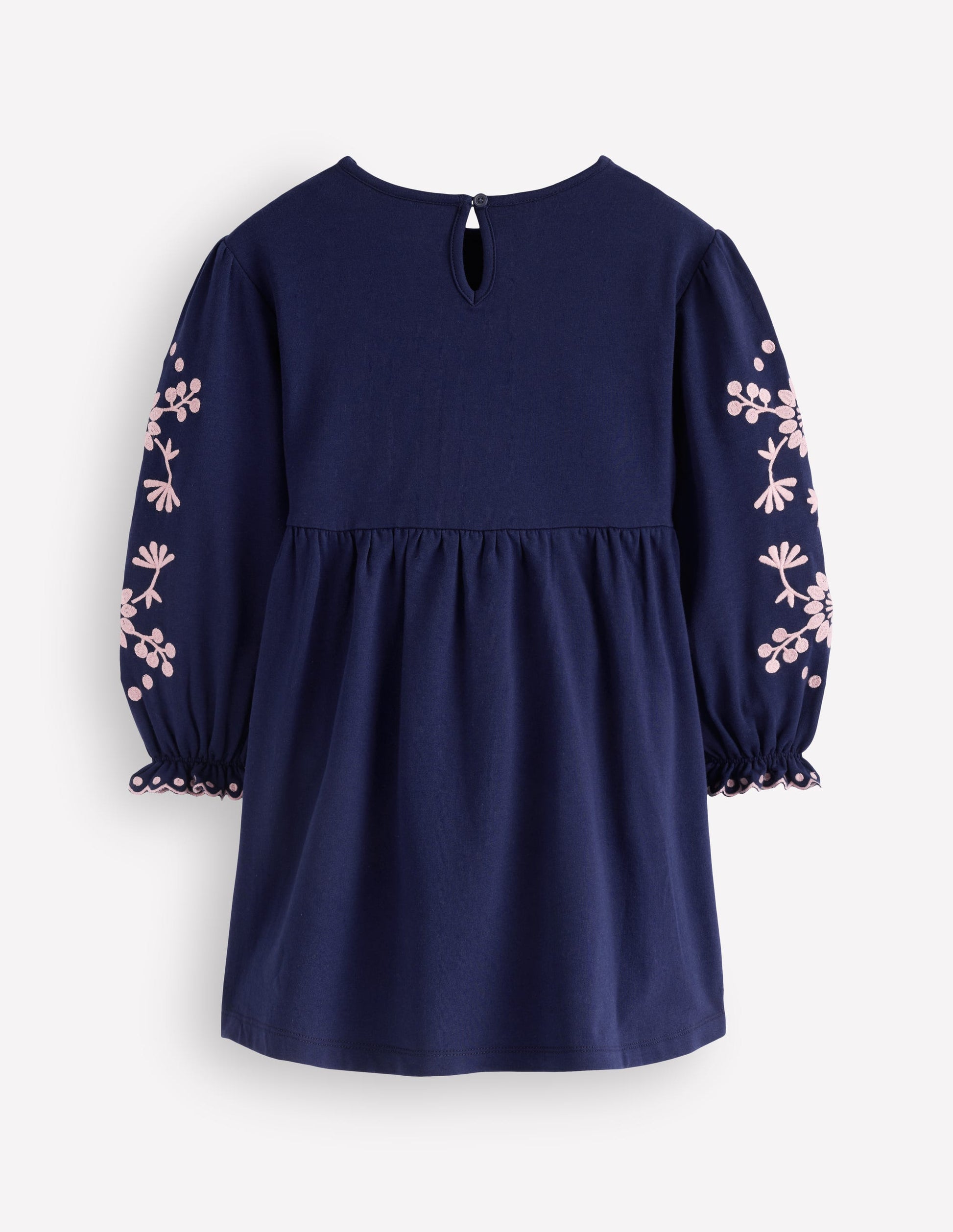 Kleid mit bestickten Ärmeln-Denim-Blau-2