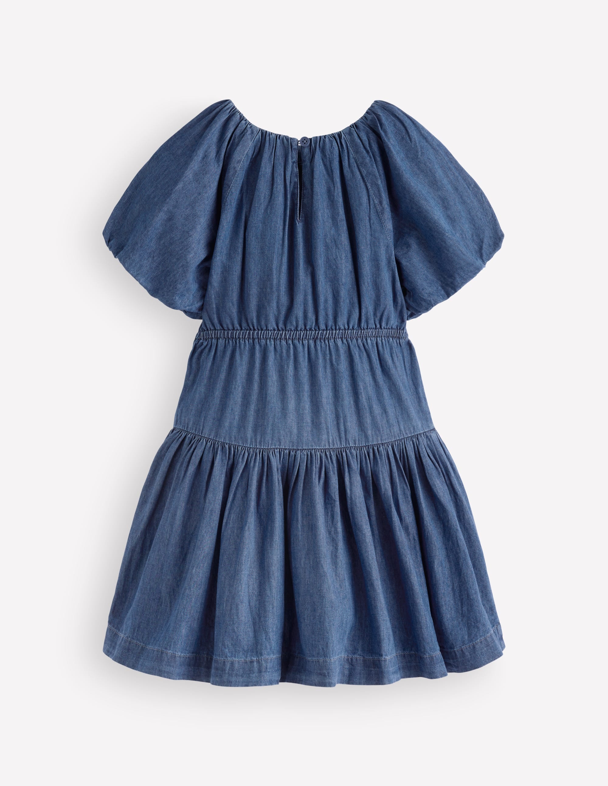 Gewebtes Kleid mit Schleife an der Taille-Mittlere Mischung Denim - Image 2