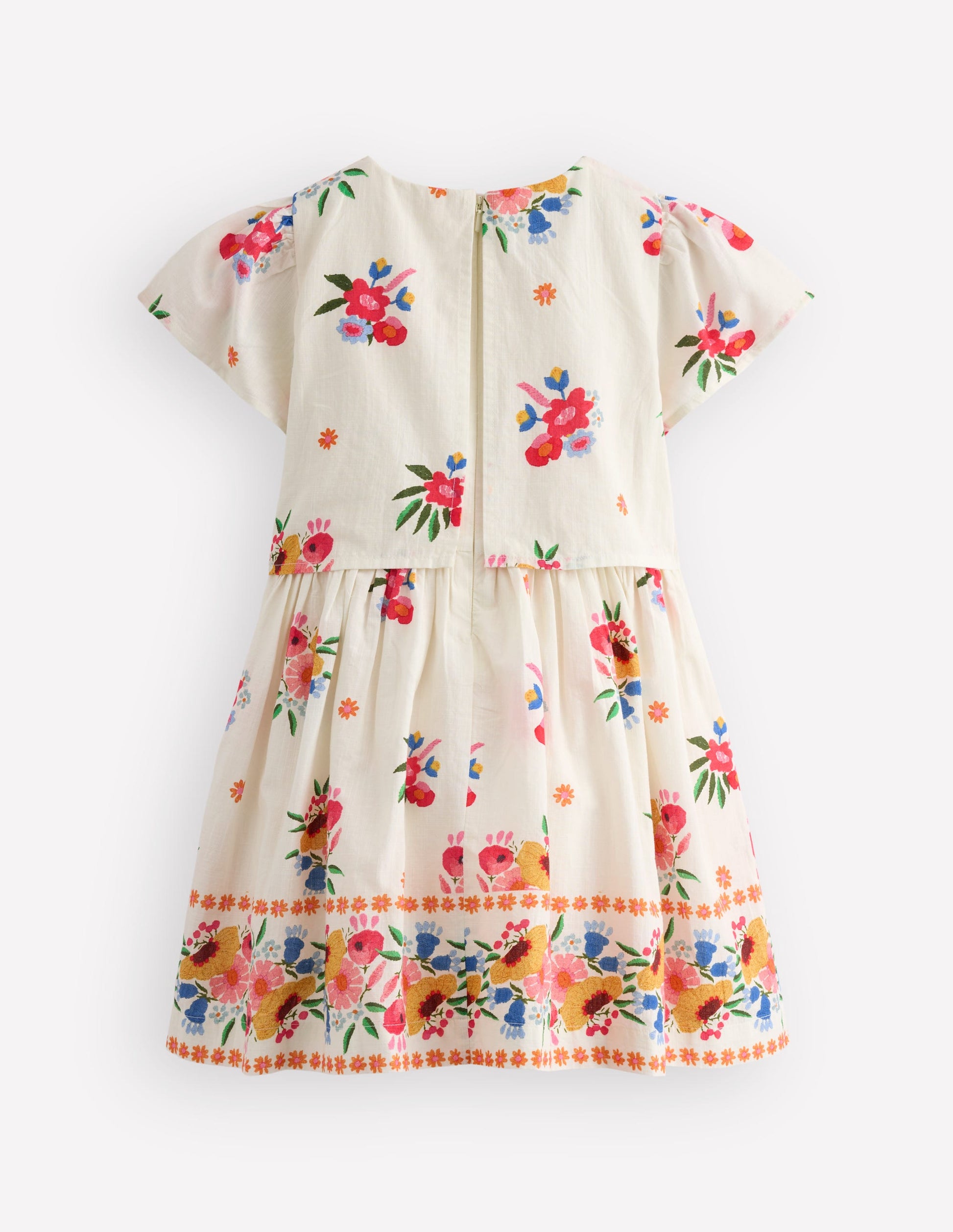 Hübsches Kleid im Cape-Style-Bunt Vintage Blumenmuster-2