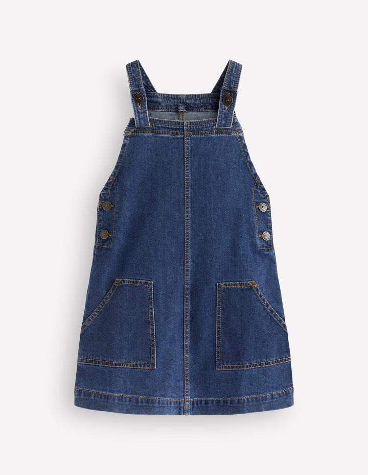 Adeline Latzkleid in A-Linie-Schlichter Denim
