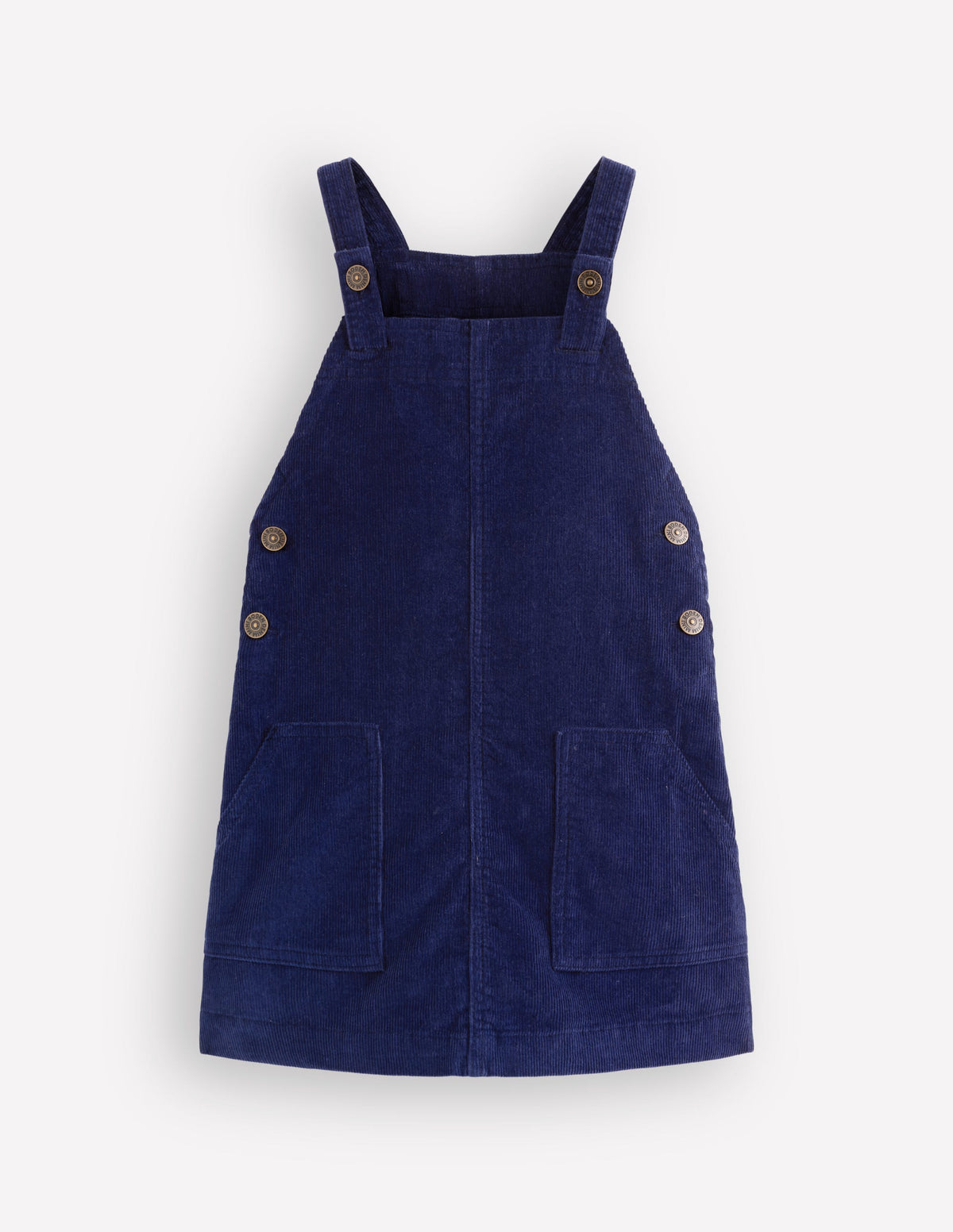 Robe salopette trapèze Adeline-Velours côtelé bleu marine - Image 1